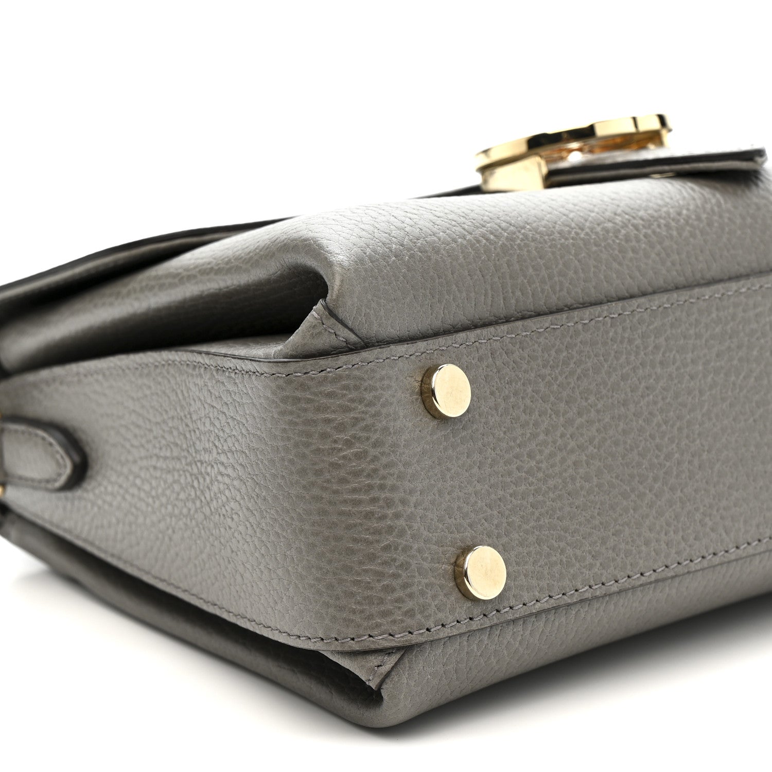 Dollar Calfskin Interlocking G Top Handle Shoulder Bag Loess