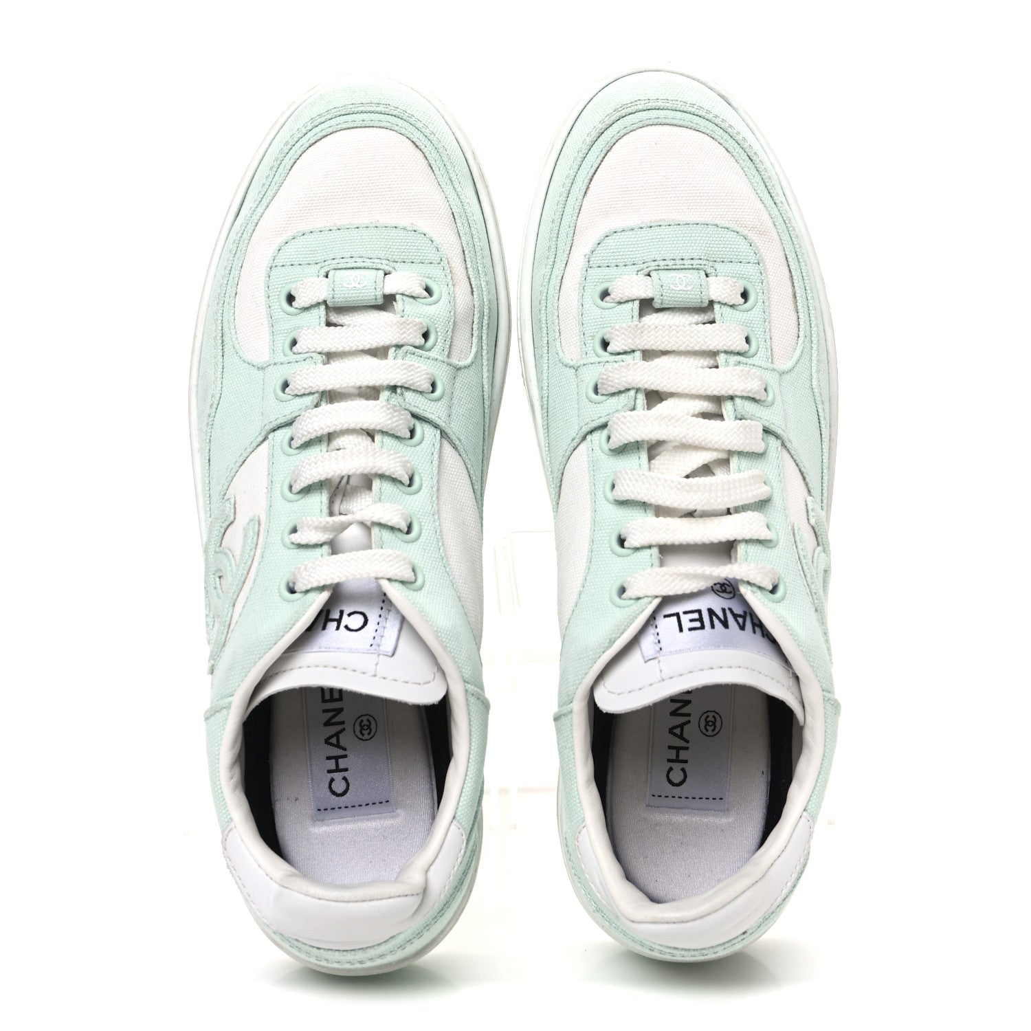 Cotton Sneakers 39 Light Turquoise White