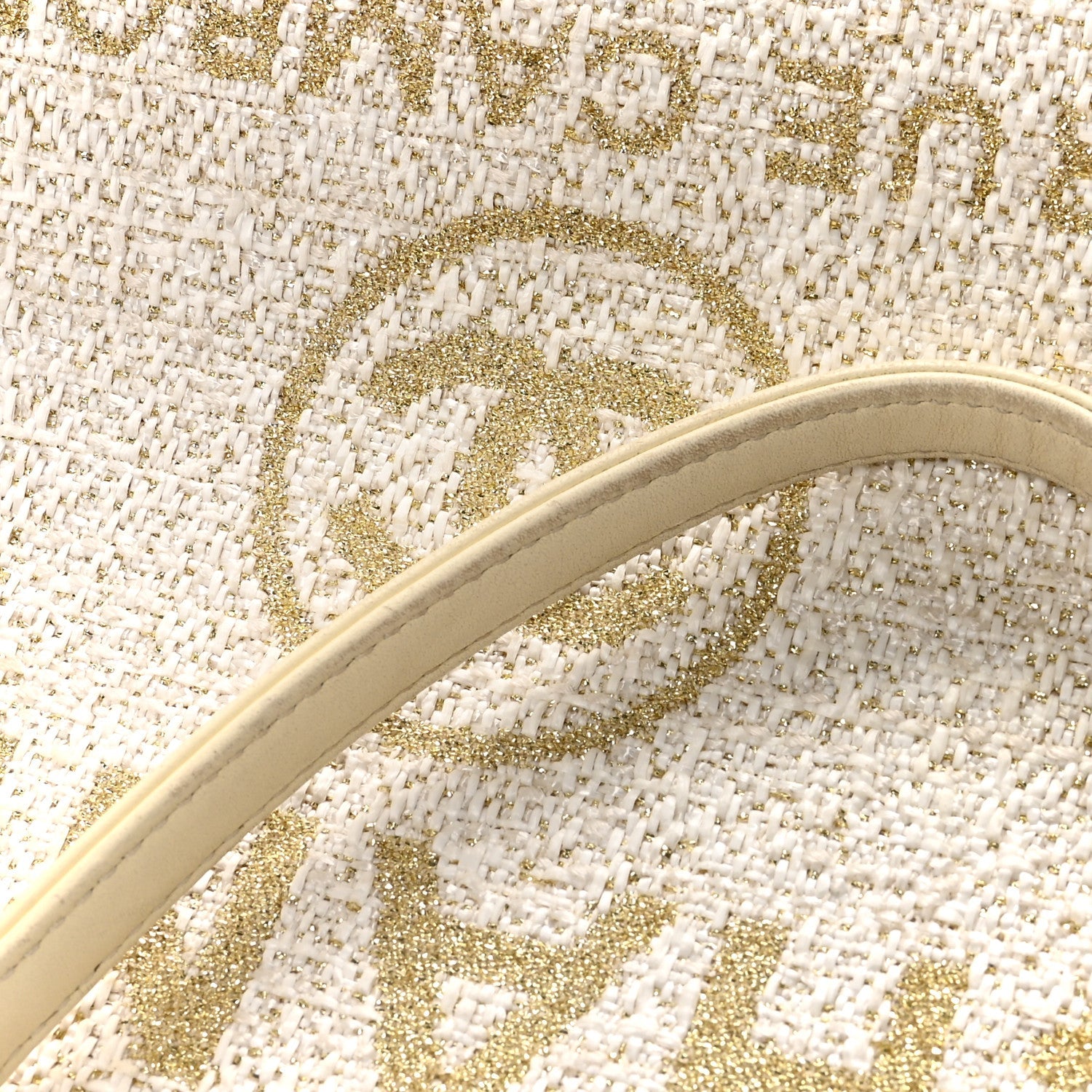 Lurex Boucle Small Deauville Tote Ivory