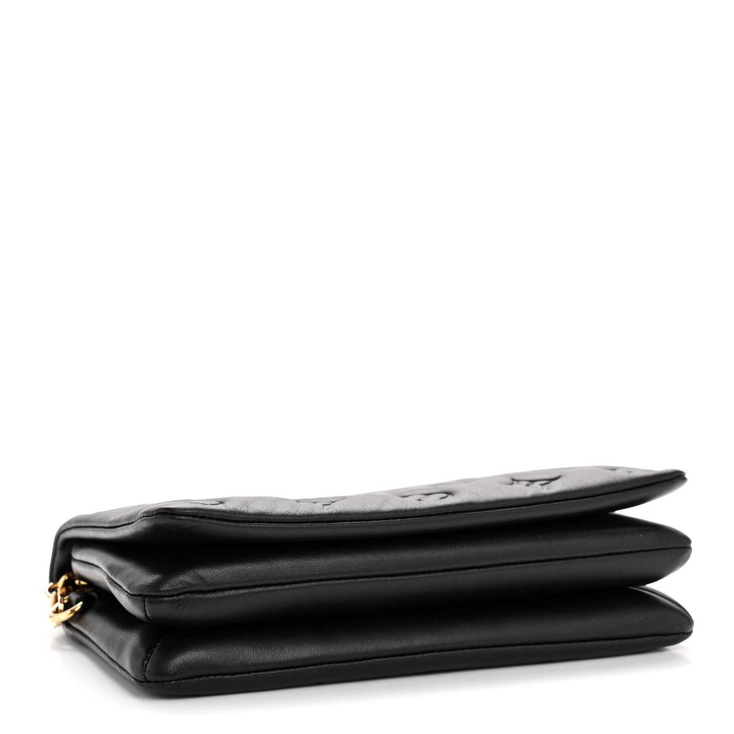 Lambskin Embossed Monogram Pochette Coussin Black