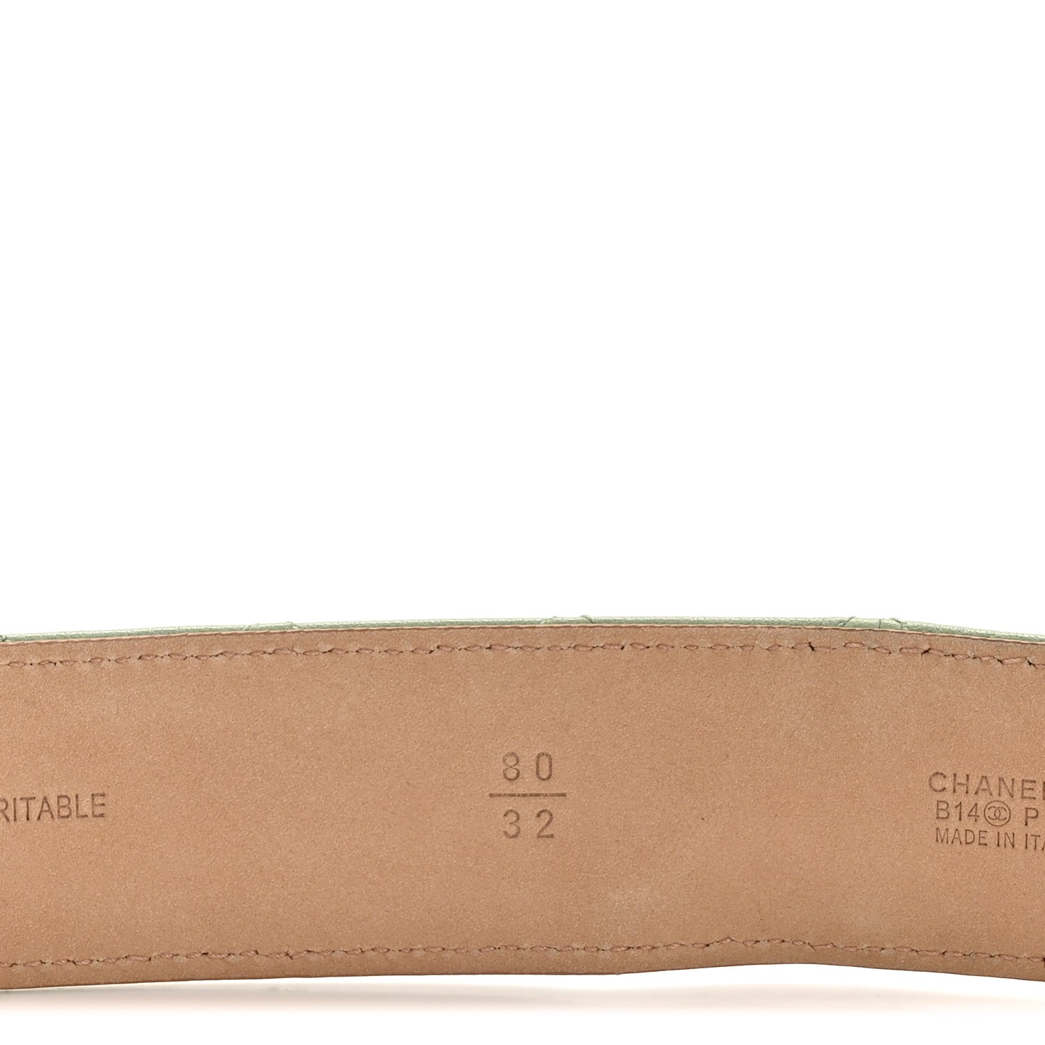 Lambskin Quilted CC Belt 80 32 Green