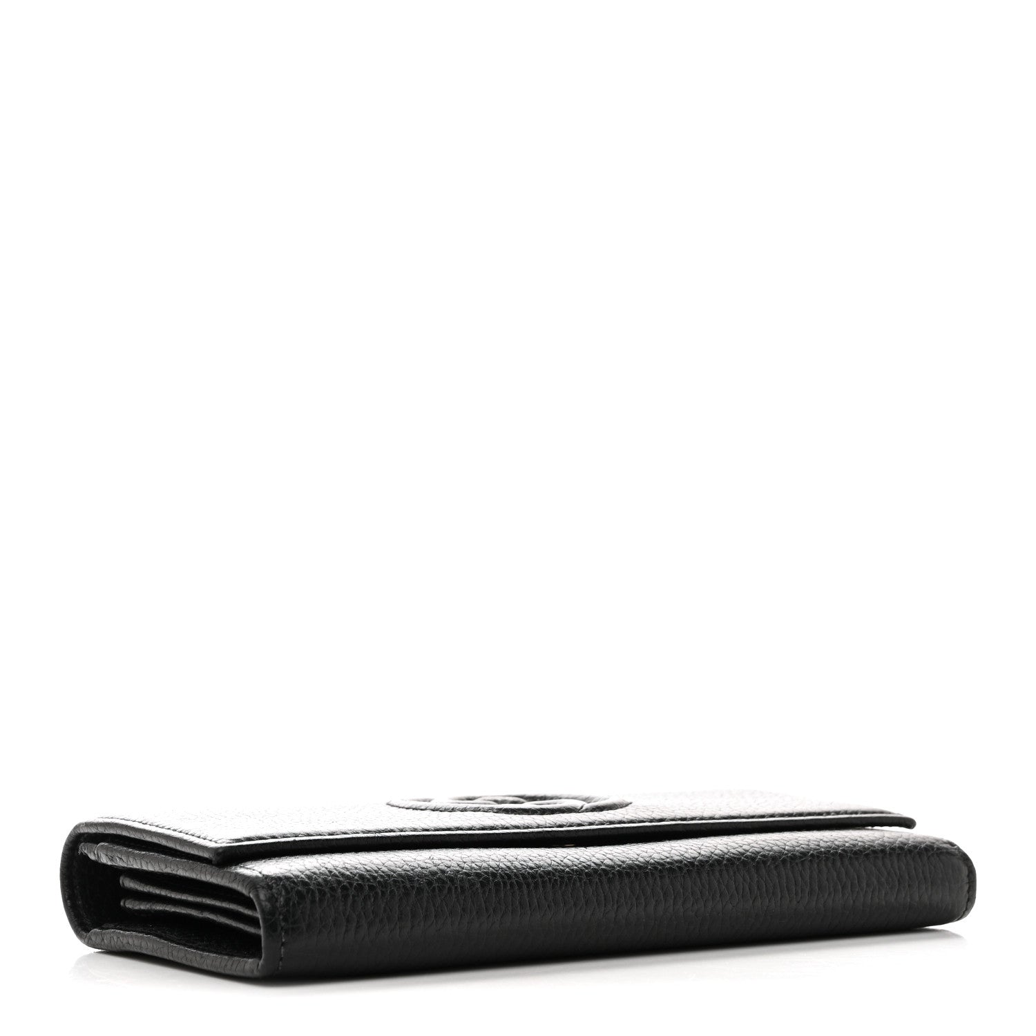 Pebbled Calfskin Large Soho Continental Wallet Black