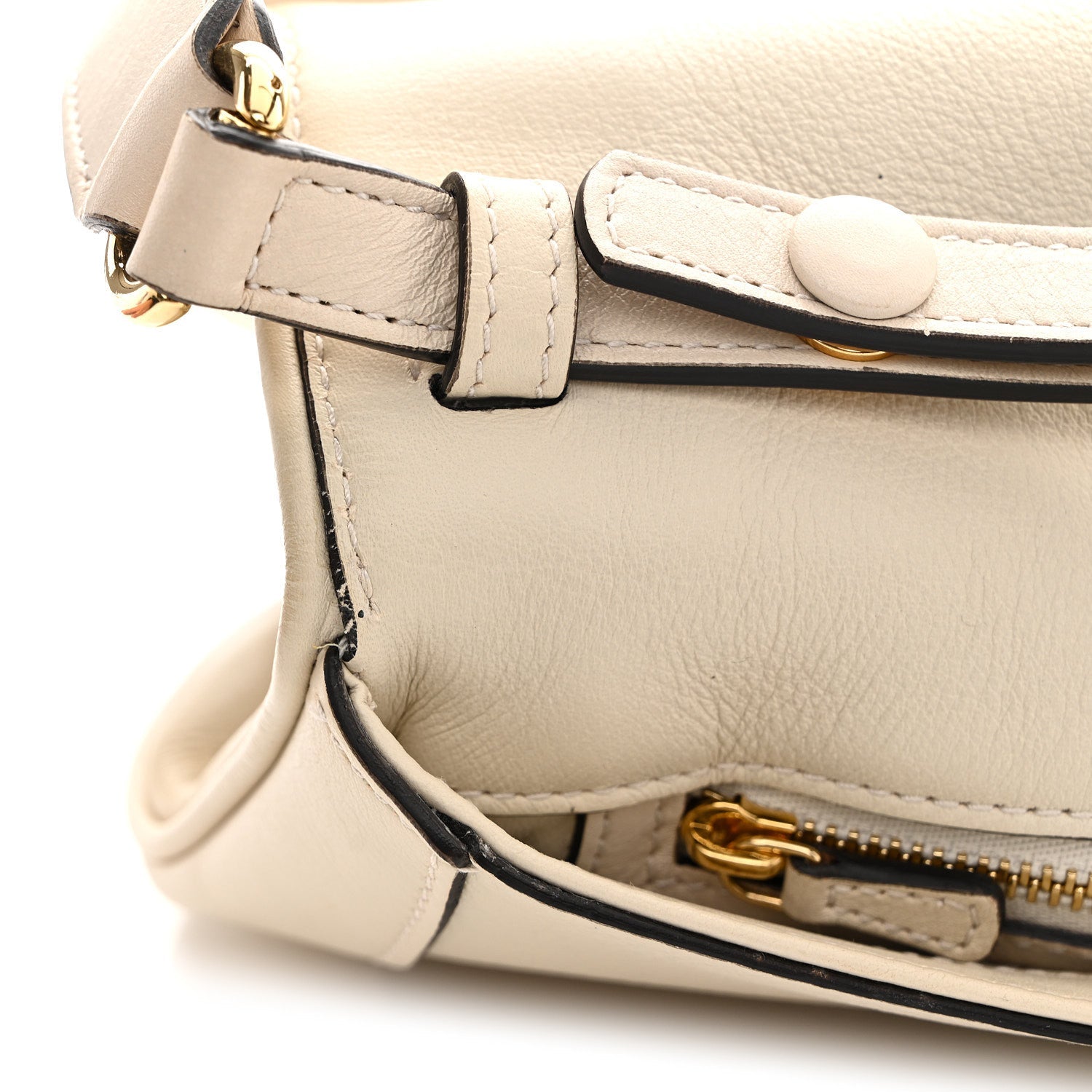 Roxy Calfskin Blondie Chain Shoulder Flap Bag Mystic White