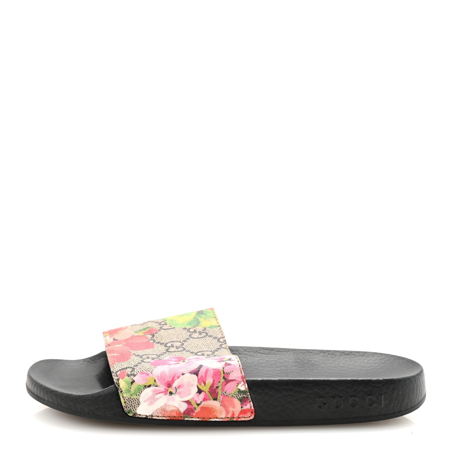 GG Supreme Monogram Blooms Slide Sandals 36 Beige Multicolor