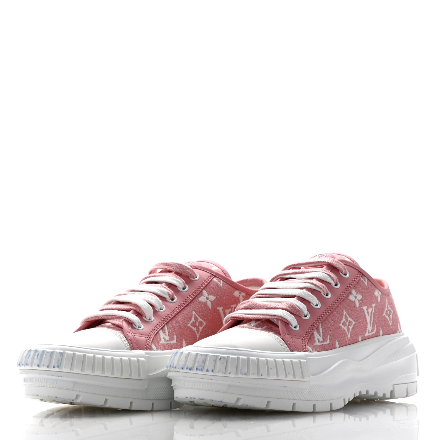 Denim Monogram Squad Sneakers 38.5 Pink