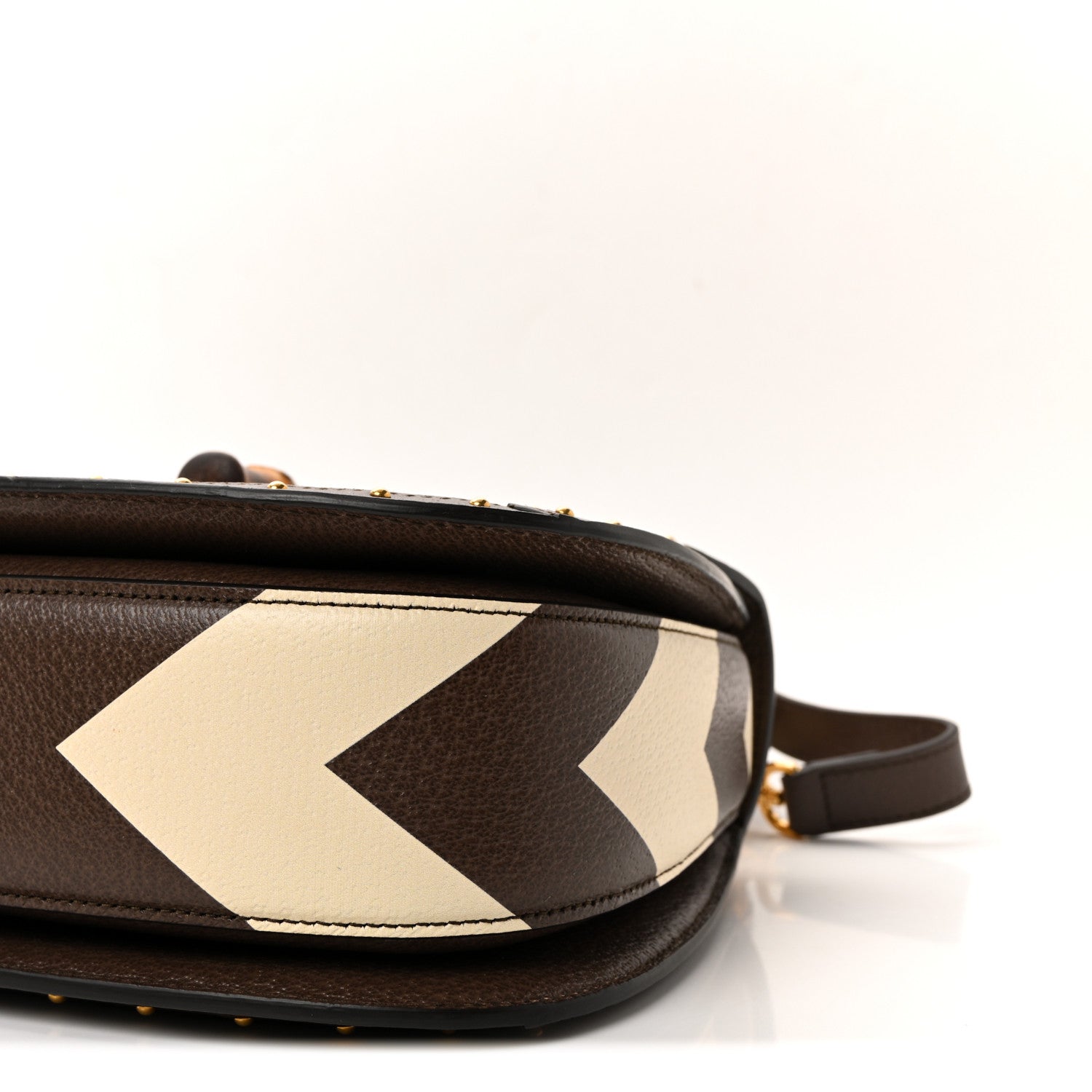 GG Supreme Monogram Studded Calfskin 100 Centennial Geometric Medium Bamboo 1947 Top Handle Bag Beige Ebony Multicolor