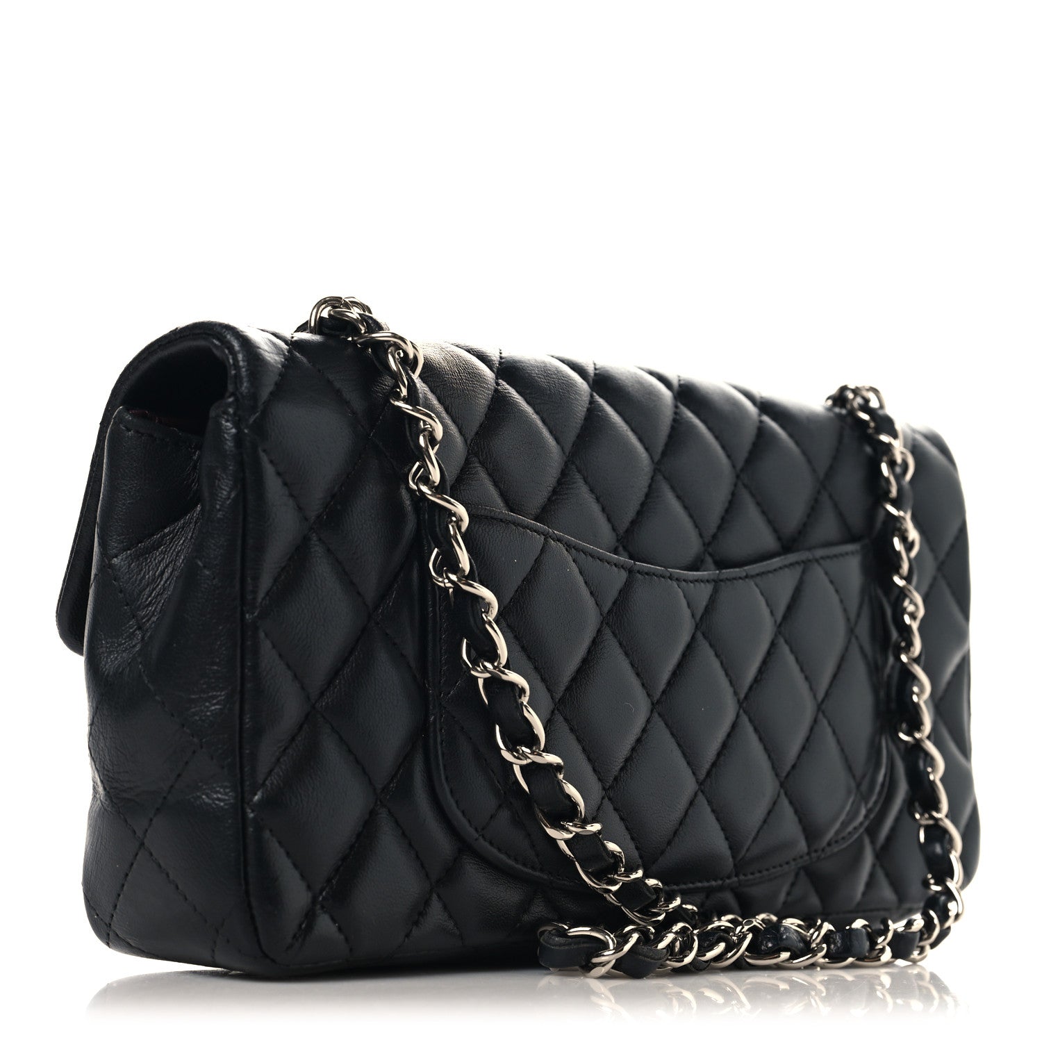 Lambskin Quilted East West Flap Black