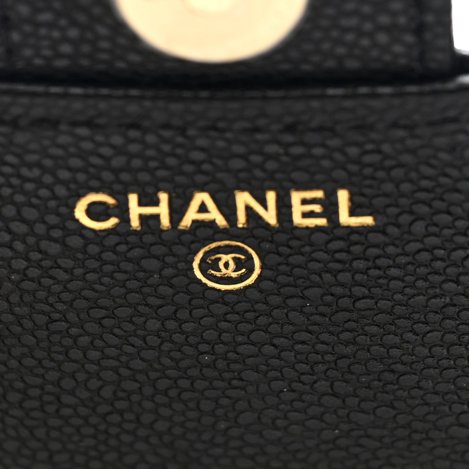 Caviar Quilted Flap Phone Holder With Chain Black