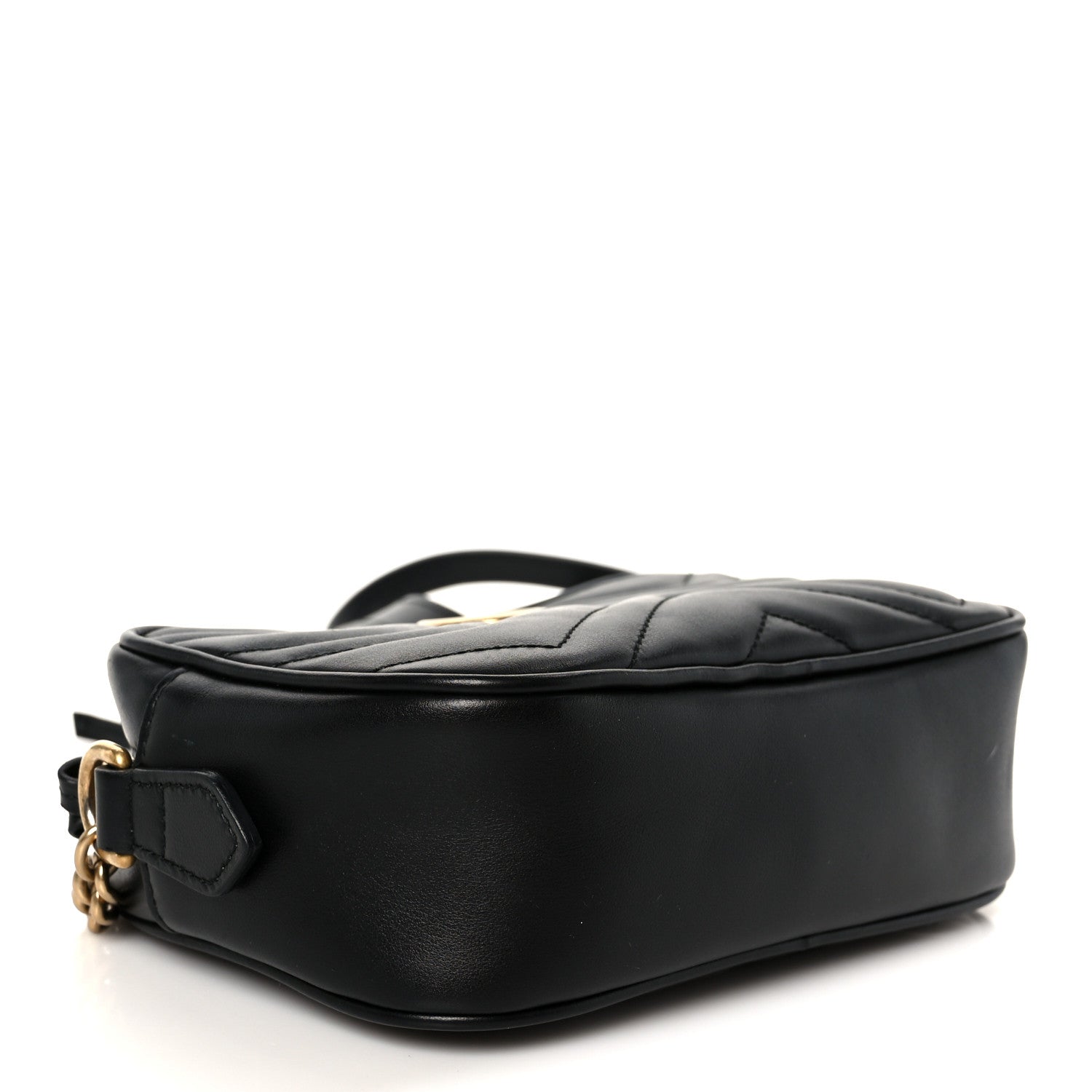 Calfskin Matelasse Mini GG Marmont Chain Shoulder Bag Black