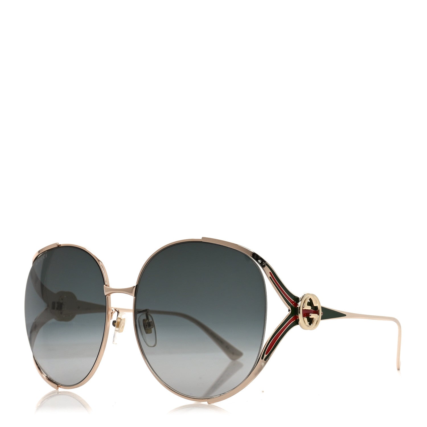 Metal Oversized Round Frame GG0225S Sunglasses Gold