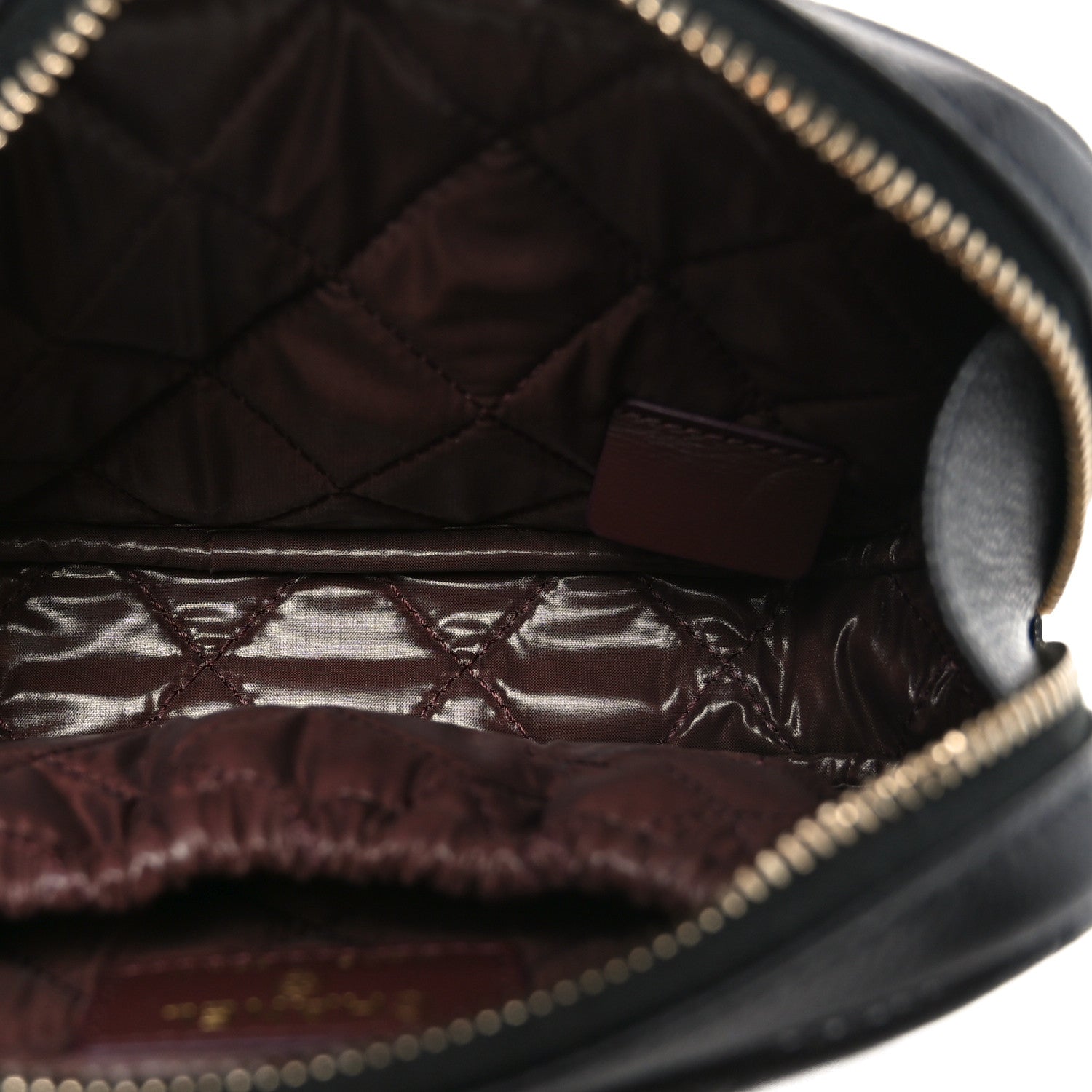 Caviar Quilted Small Curvy Pouch Cosmetic Case Black