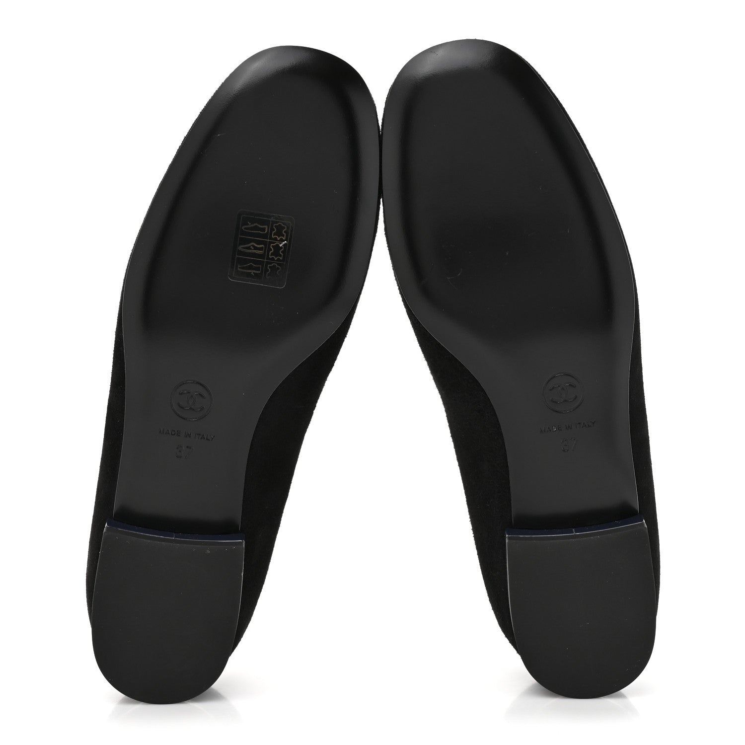 Suede Patent Camellia CC Ballerina Flat 37 Navy Black