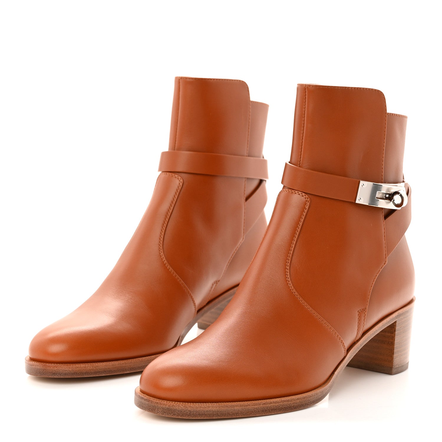 Calfskin Frenchie 50 Ankle Boots 37 Naturel