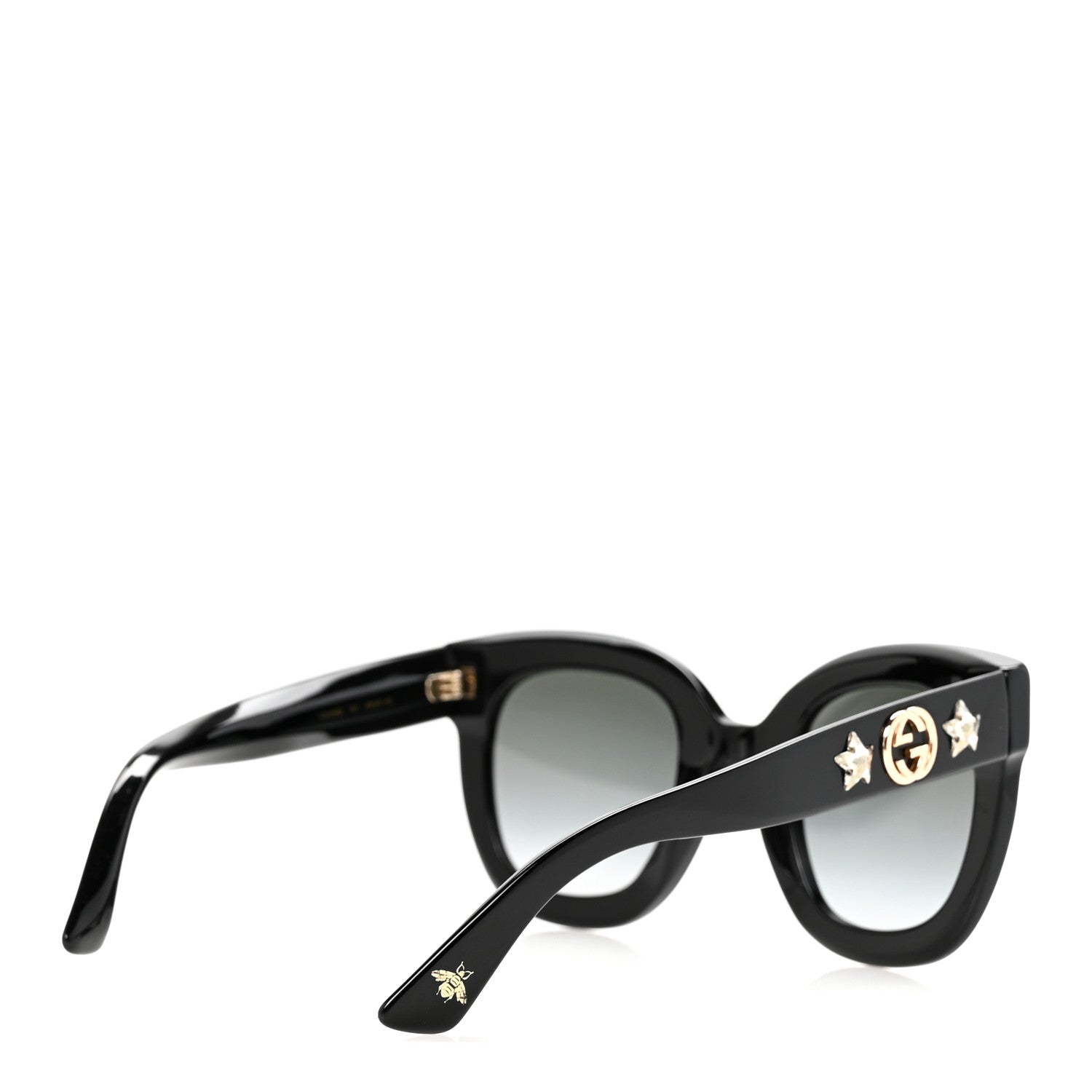 Acetate Crystal Star Round Frame Sunglasses GG0208S Black