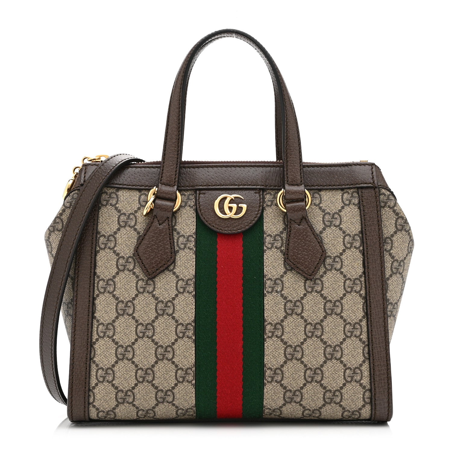GG Supreme Monogram Small Ophidia Tote Bag Brown