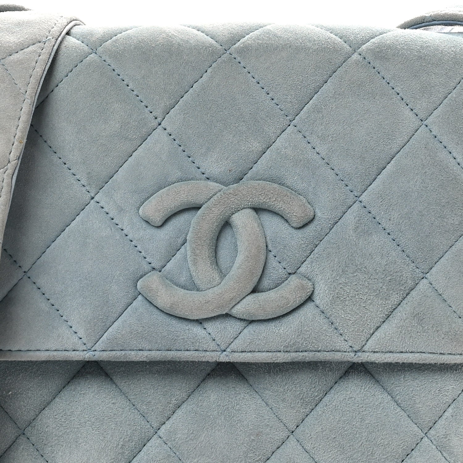 Suede Small Messenger Flap Light Blue