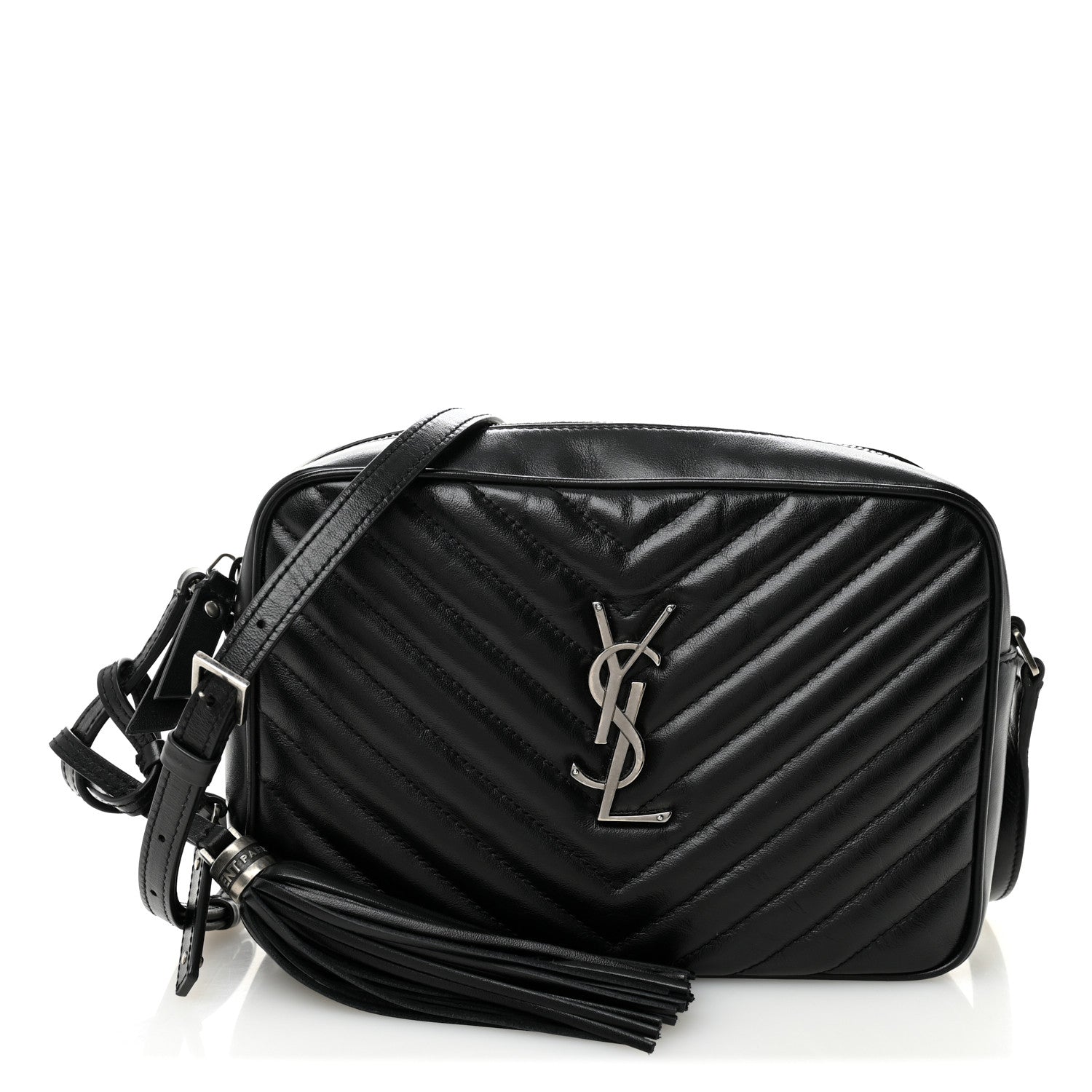 Calfskin Matelasse Monogram Lou Camera Bag Black