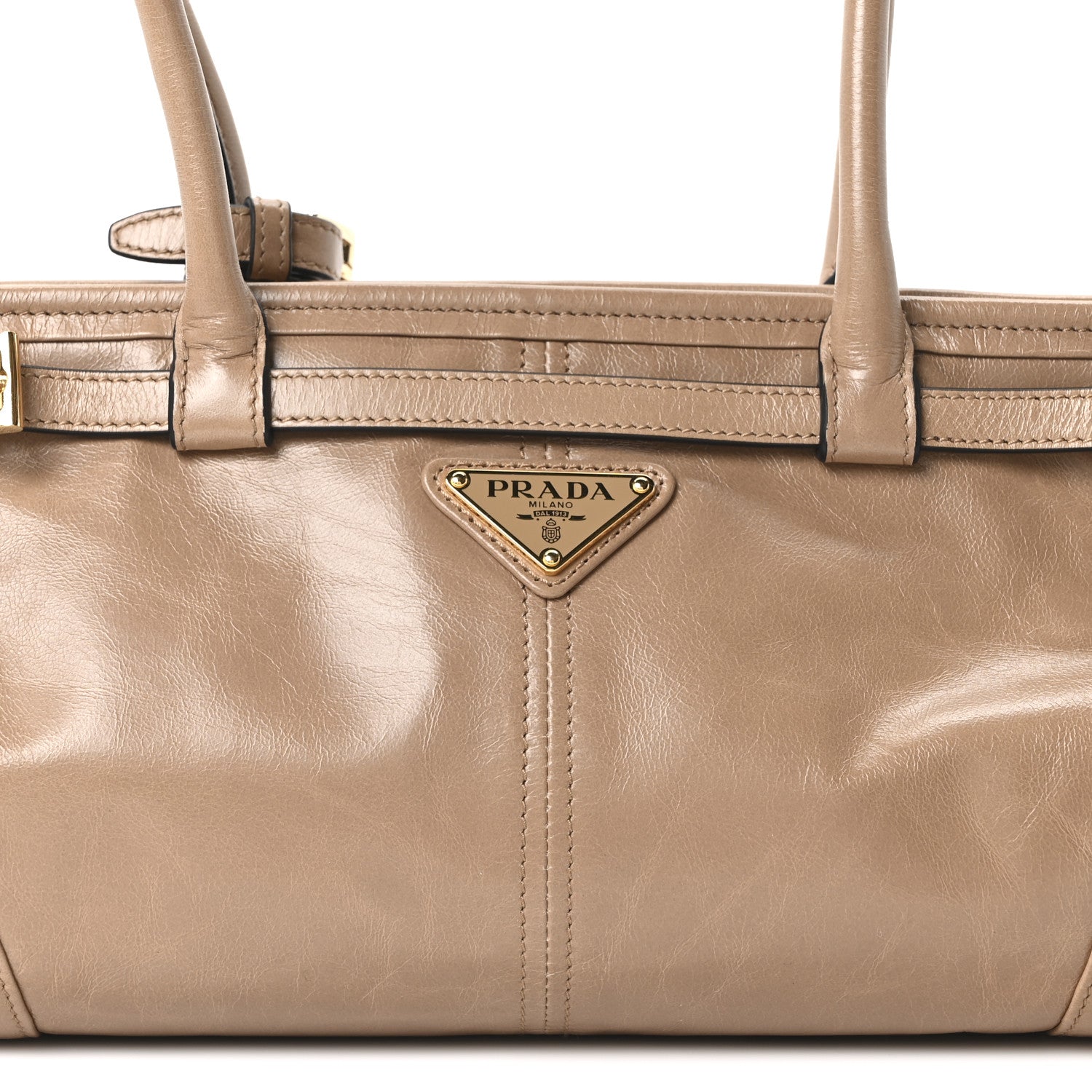Glossy Calfskin Triangle Medium Bonnie Shoulder Bag Cameo