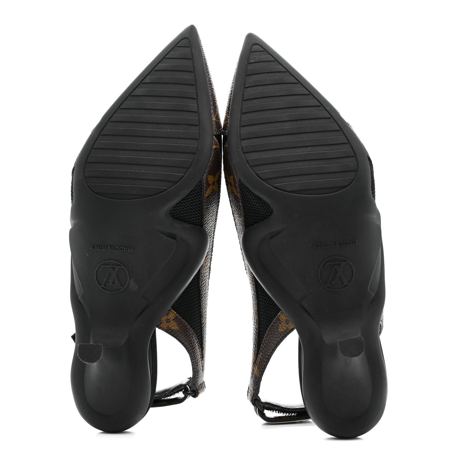 Patent Monogram Archlight Slingback Pumps Black