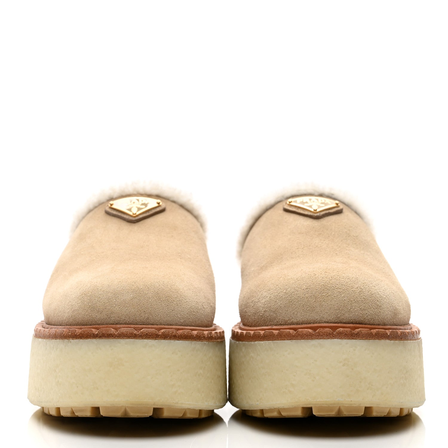 Shearling Suede Scamosciato Evolve Mules 36.5 Ecru