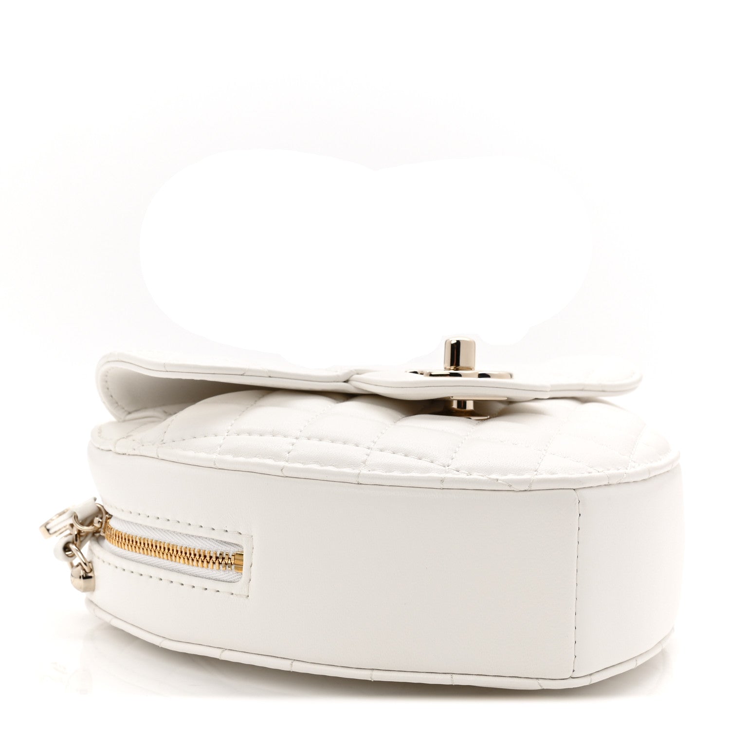 Lambskin Quilted CC In Love Heart Bag White