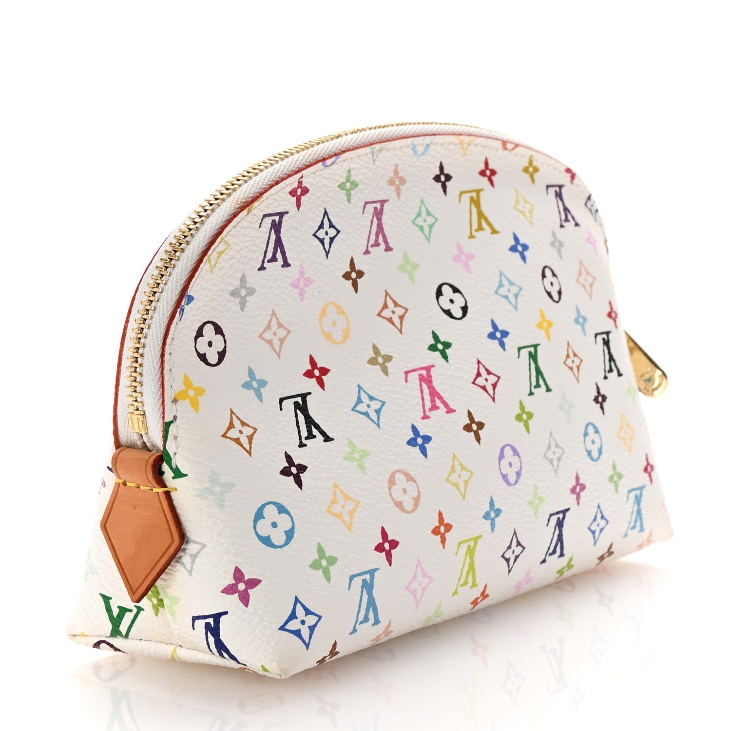 Monogram Multicolor Cosmetic Pouch White Litchi