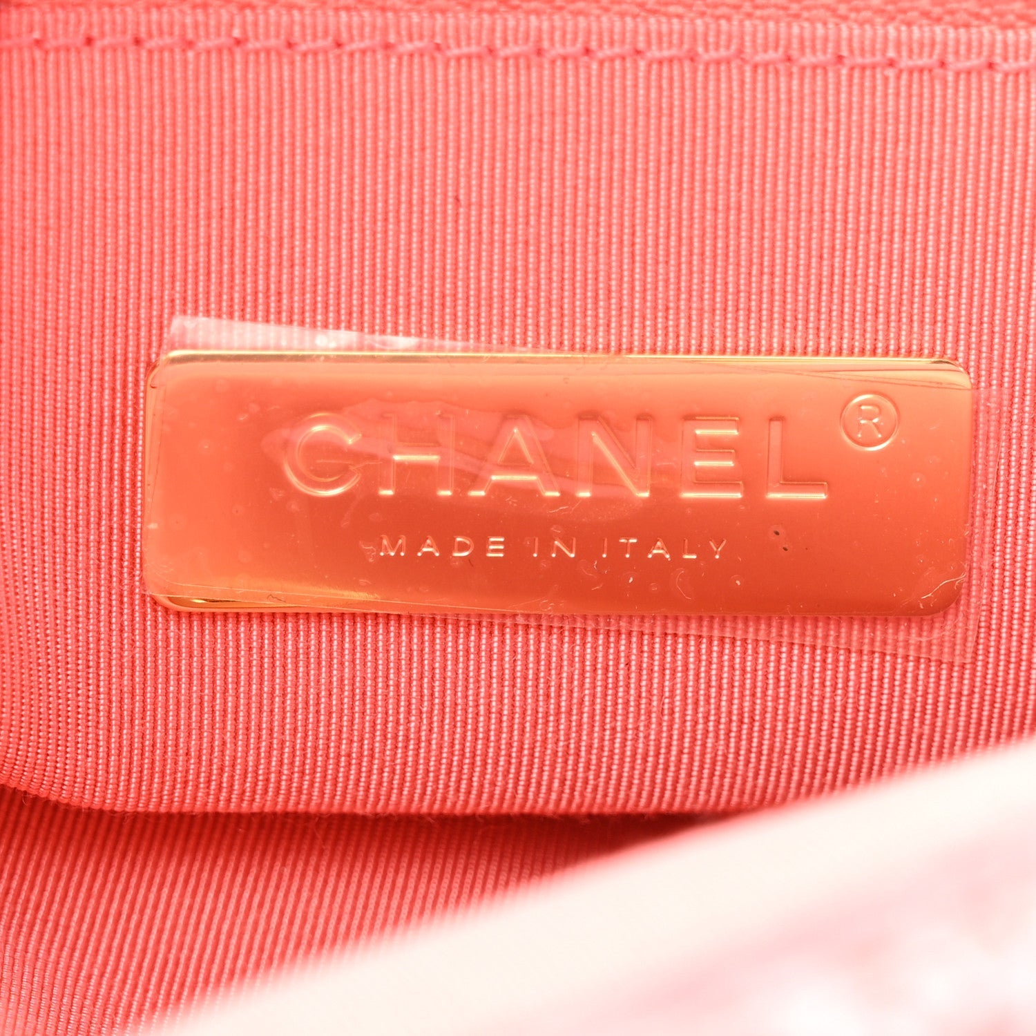 Sequin Quilted Medium Chanel 19 Flap Coral