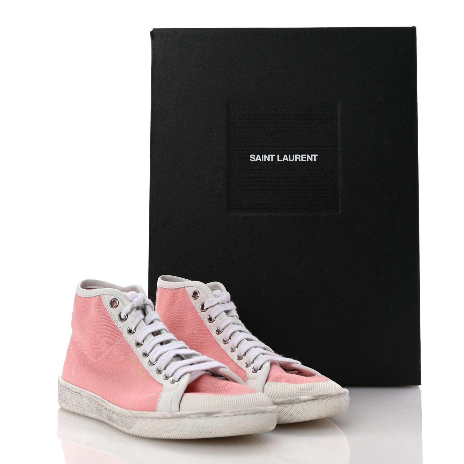 Canvas Elba Court Classic SL/39 Mid Top Sneakers 35.5 Pink White