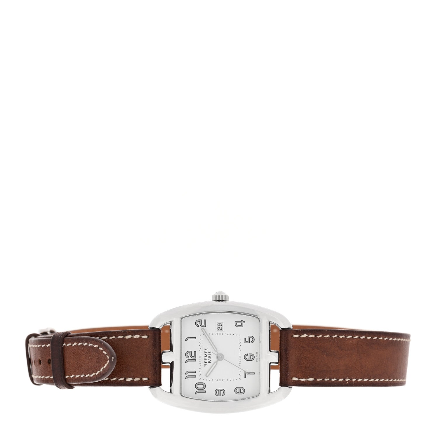 Stainless Steel Barenia 33mm Cape Cod Tonneau Double Tour Quartz Watch Fauve
