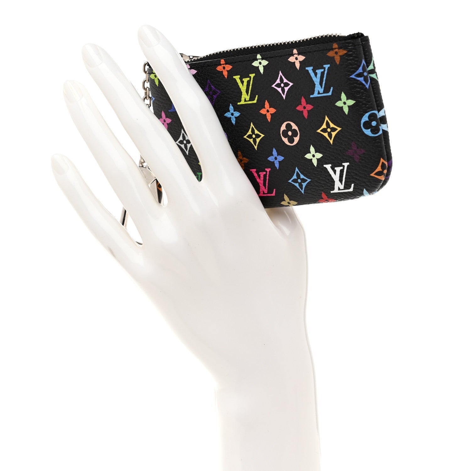 LV X TM Monogram Multicolor Key Pouch Black