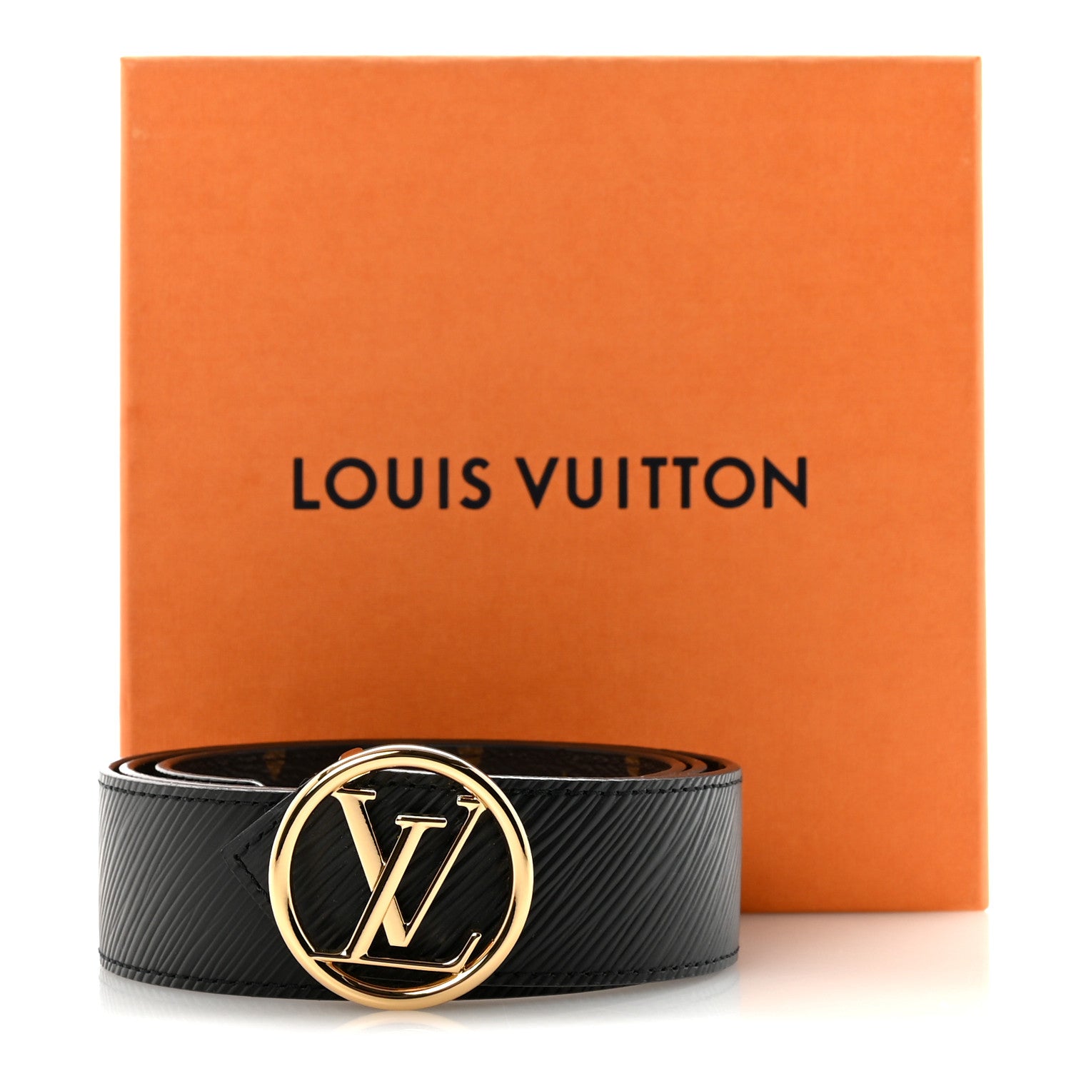 Monogram Epi 35mm LV Circle Reversible Belt 80 32 Black