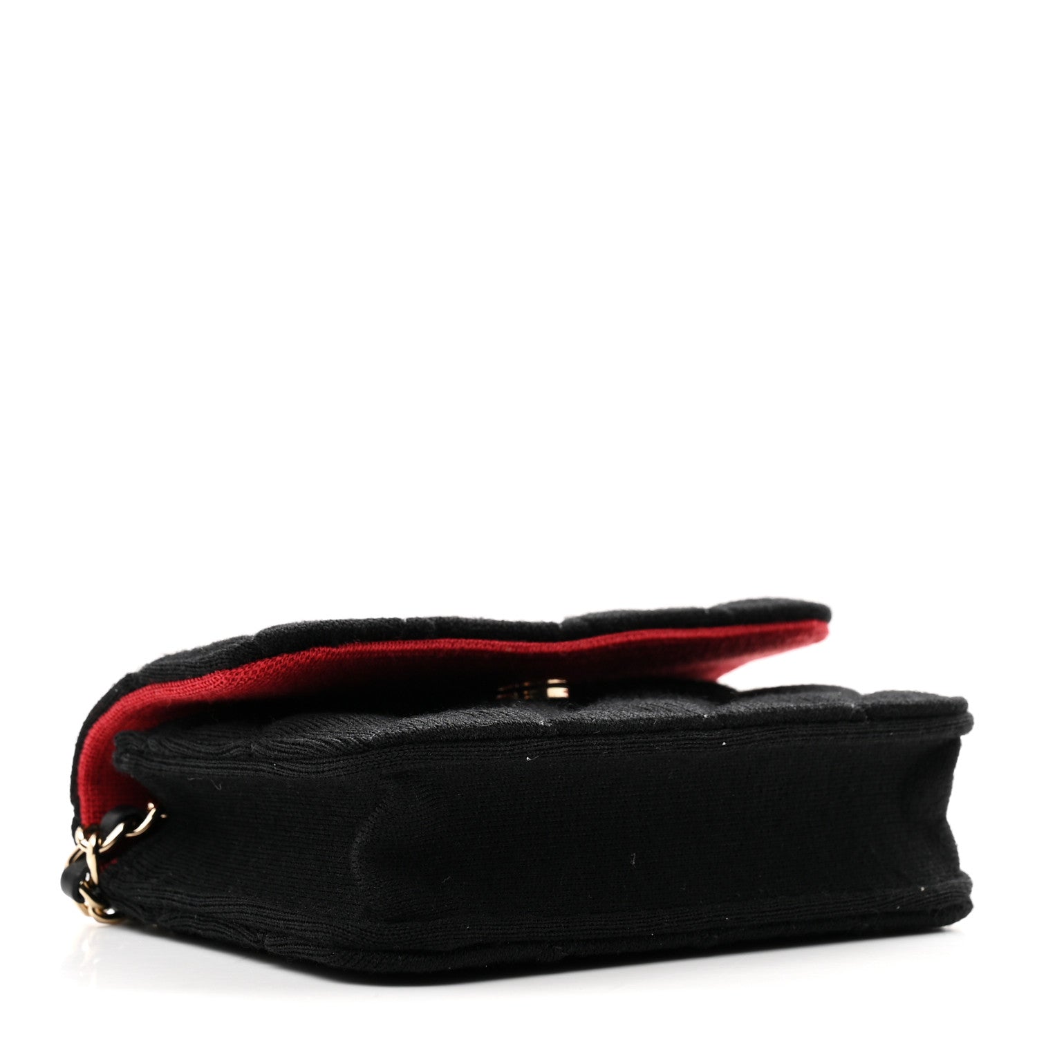 Jersey Quilted Micro Mini Flap Black