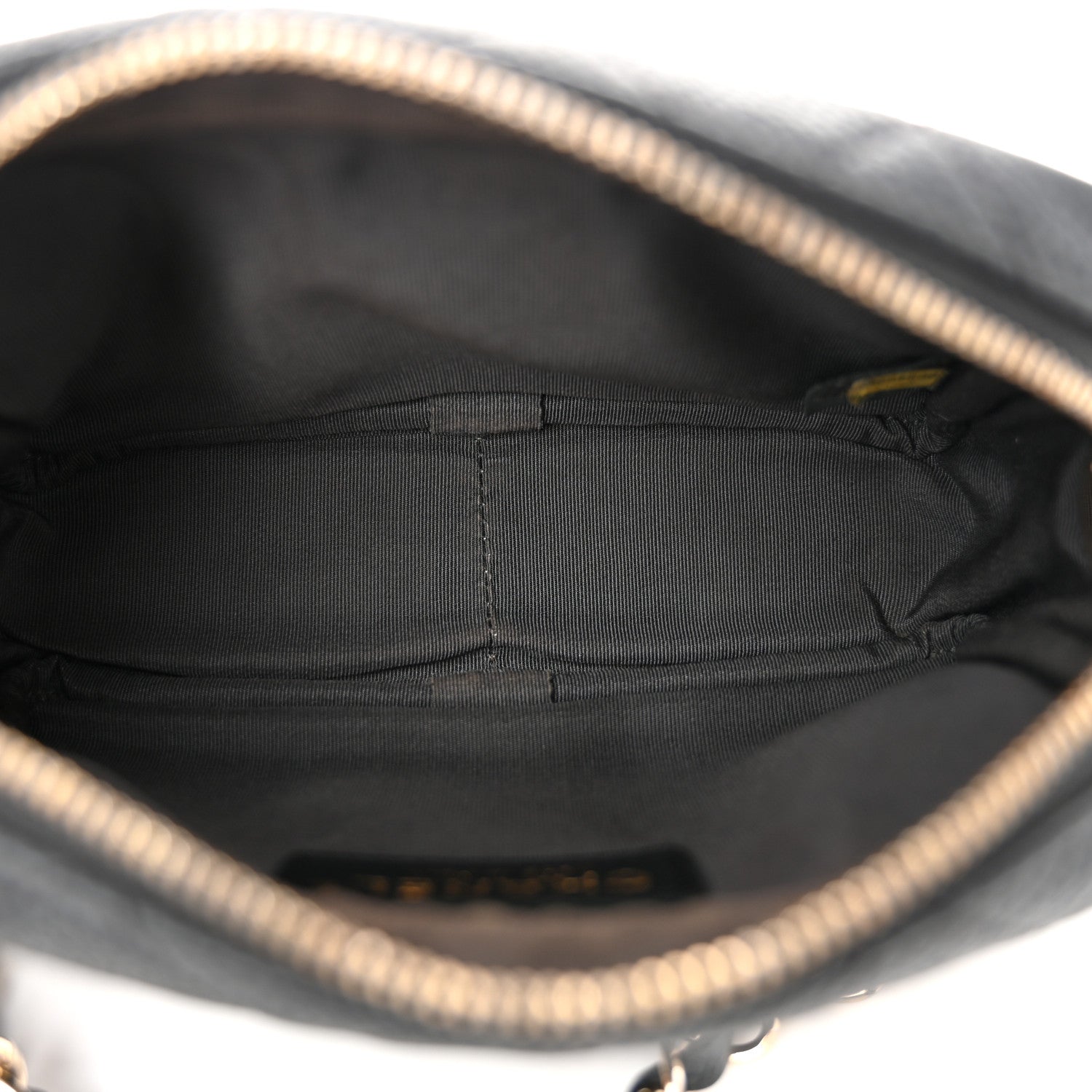 Iridescent Caviar Quilted Mini Coco Tassel Camera Case Black
