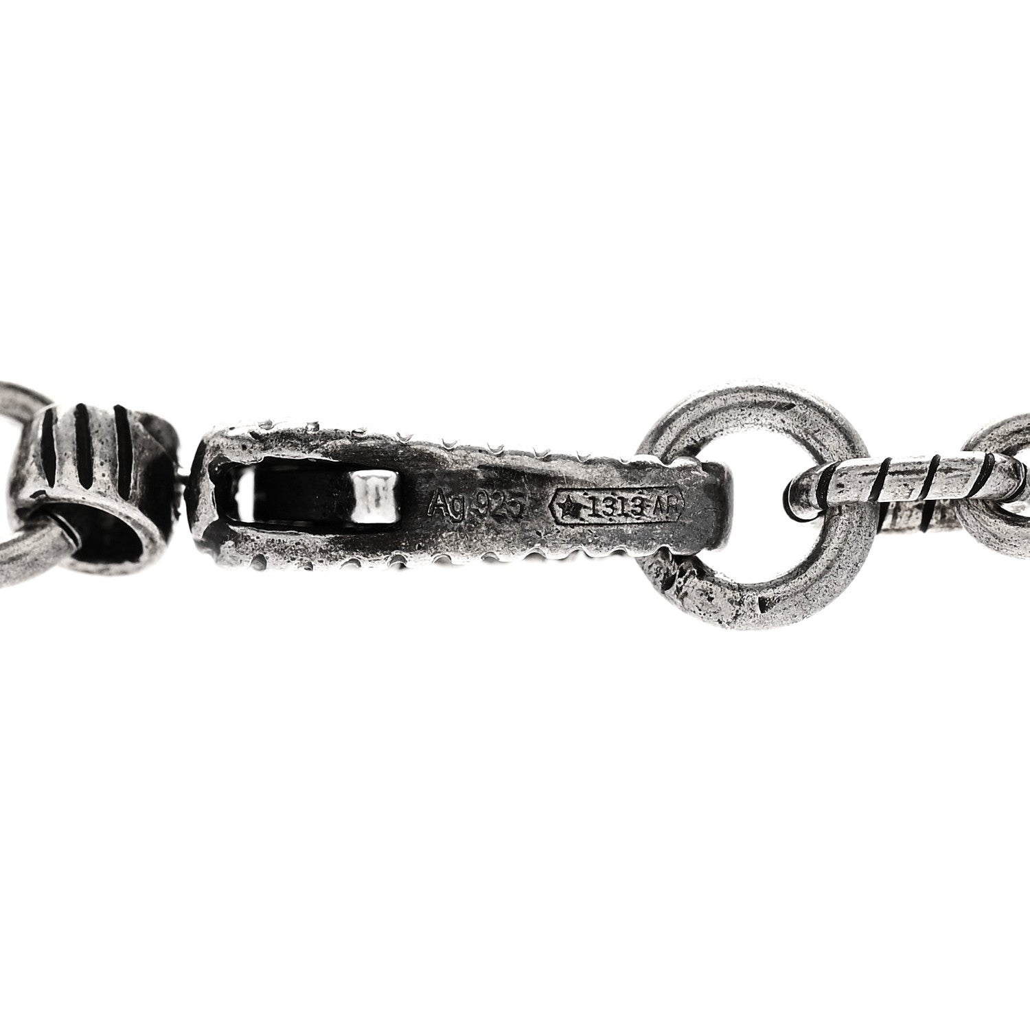 Sterling Silver Textured Interlocking G Pendant Necklace