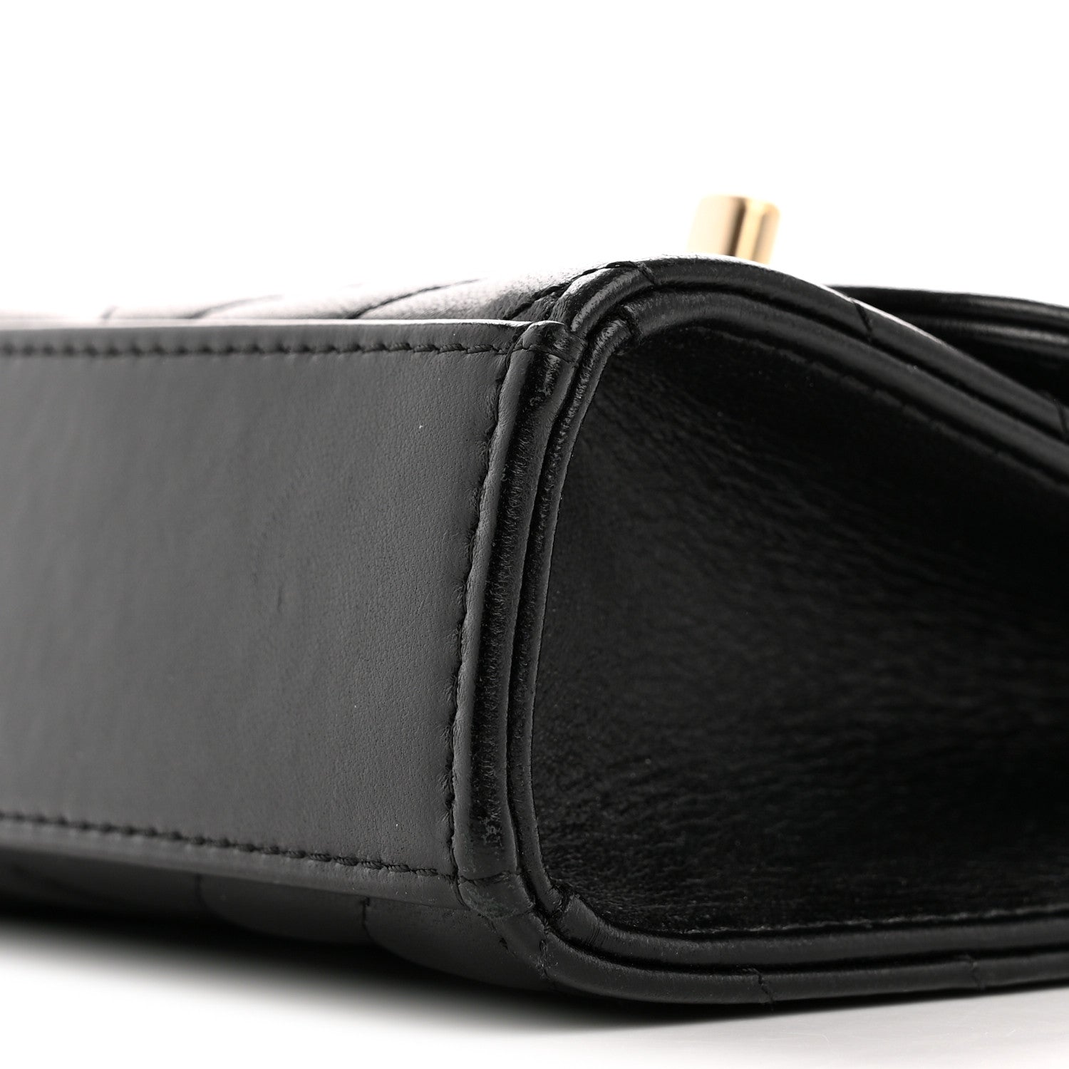 Lambskin Chevron Quilted Mini Trendy CC Chain Wallet Black