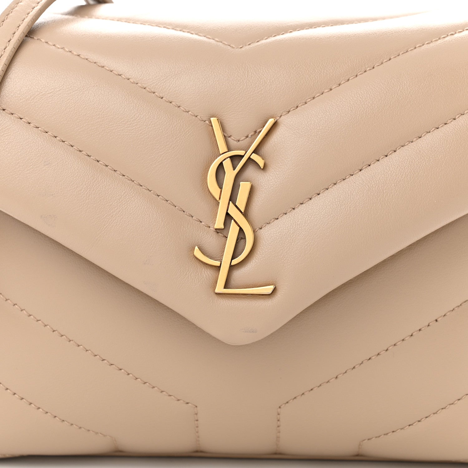 Calfskin Y Quilted Monogram Toy Loulou Crossbody Bag Dark Beige