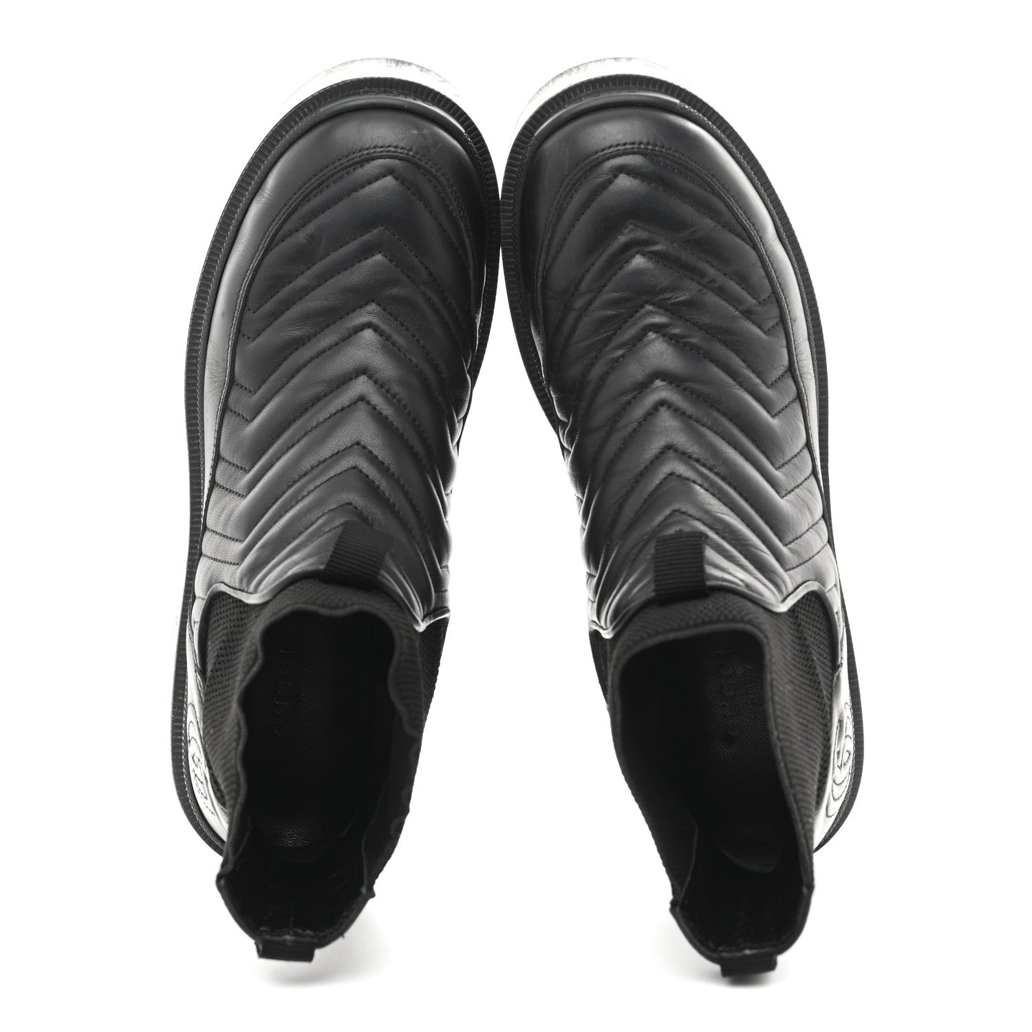 Calfskin Nappa Matelasse Frances Chelsea Boots 39 Black