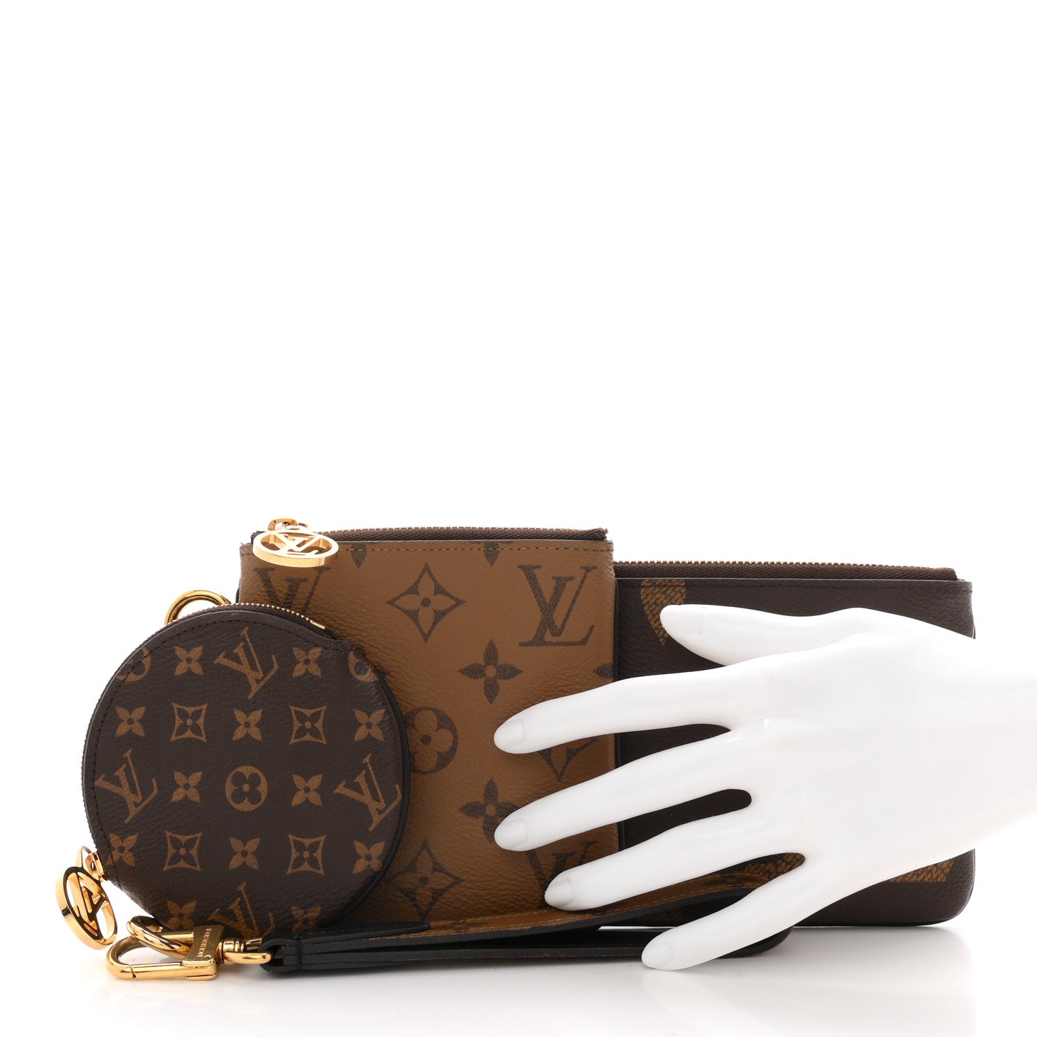 Reverse Monogram Giant Trio Pouch