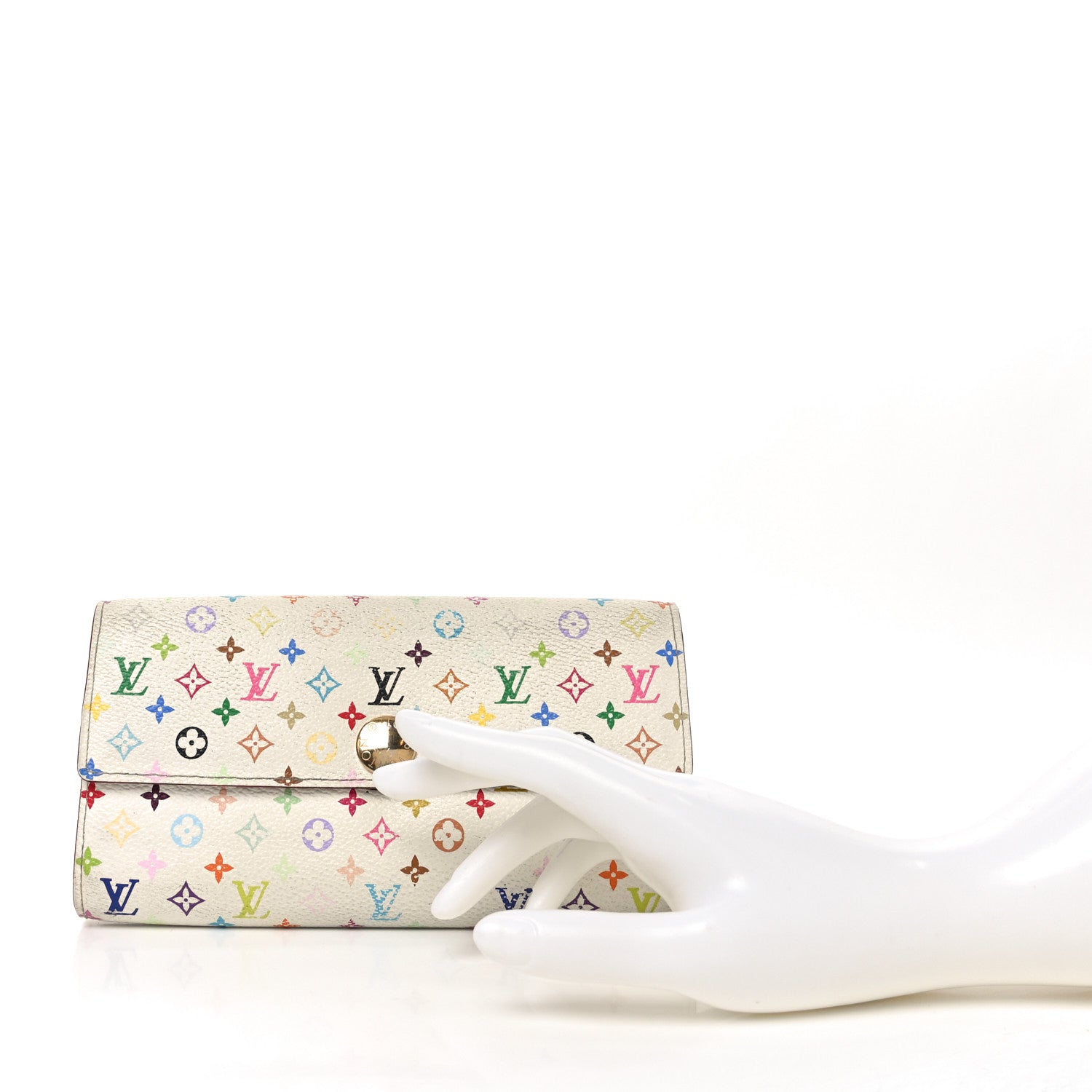 Monogram Multicolor Sarah Wallet White