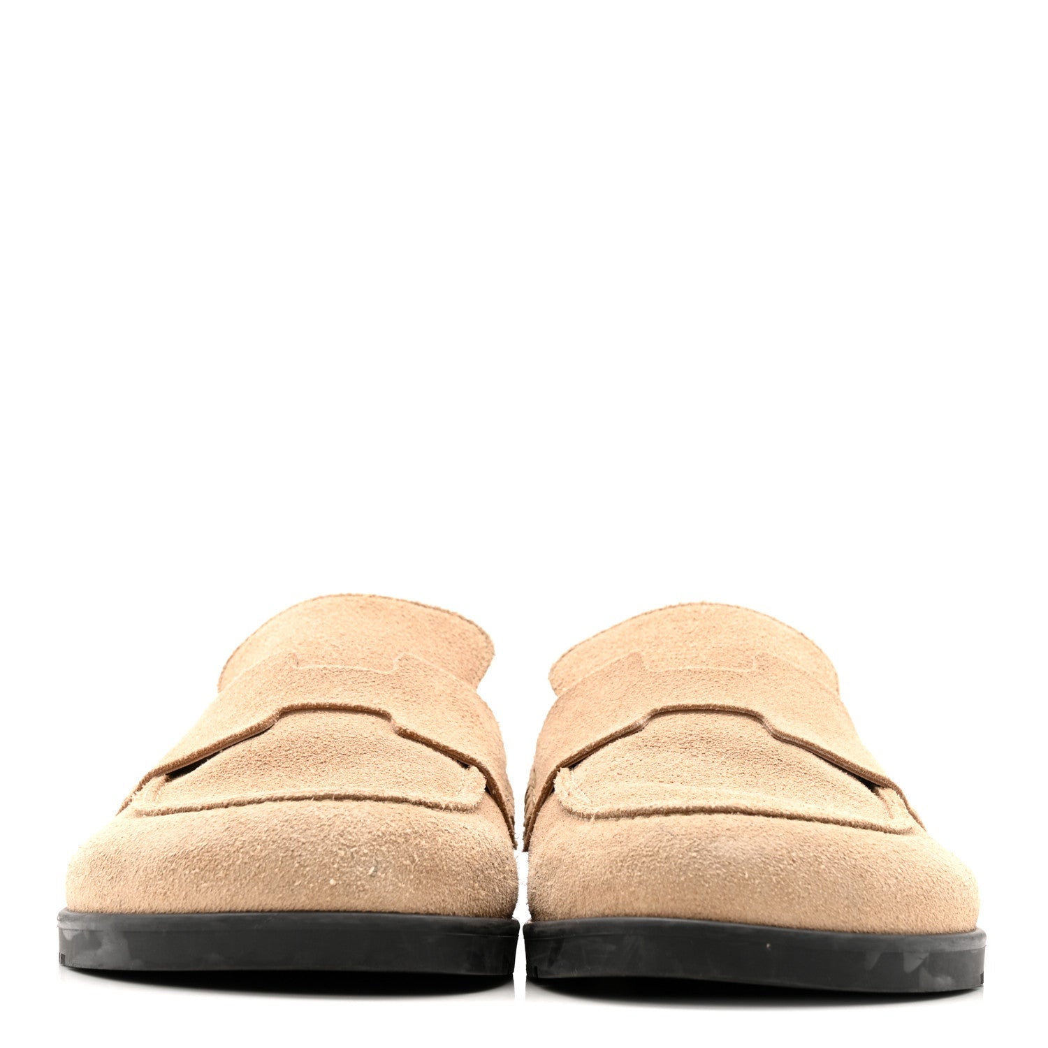 Suede Calfskin Womens Go Mules 37 Beige Argile