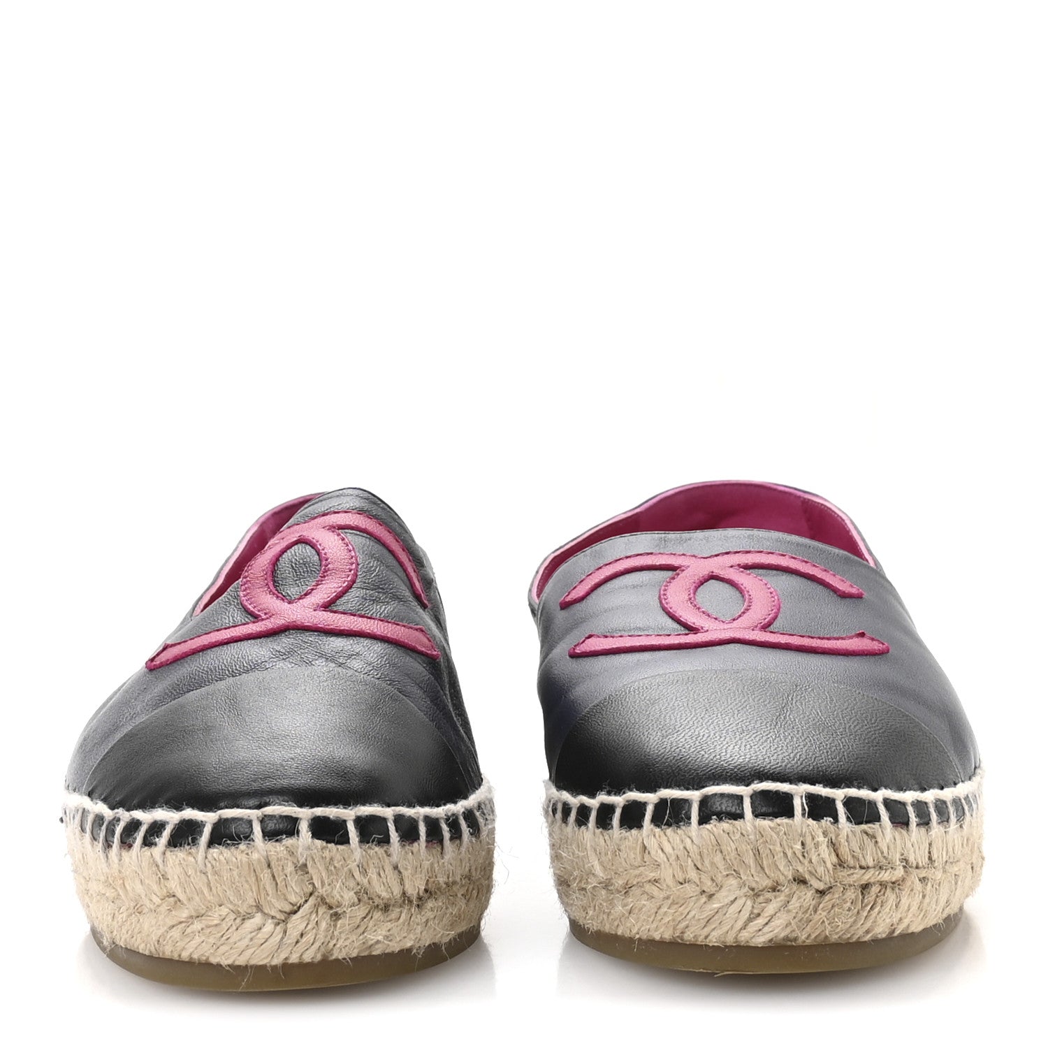 Lambskin CC Espadrilles 37 Navy Fuchsia Black