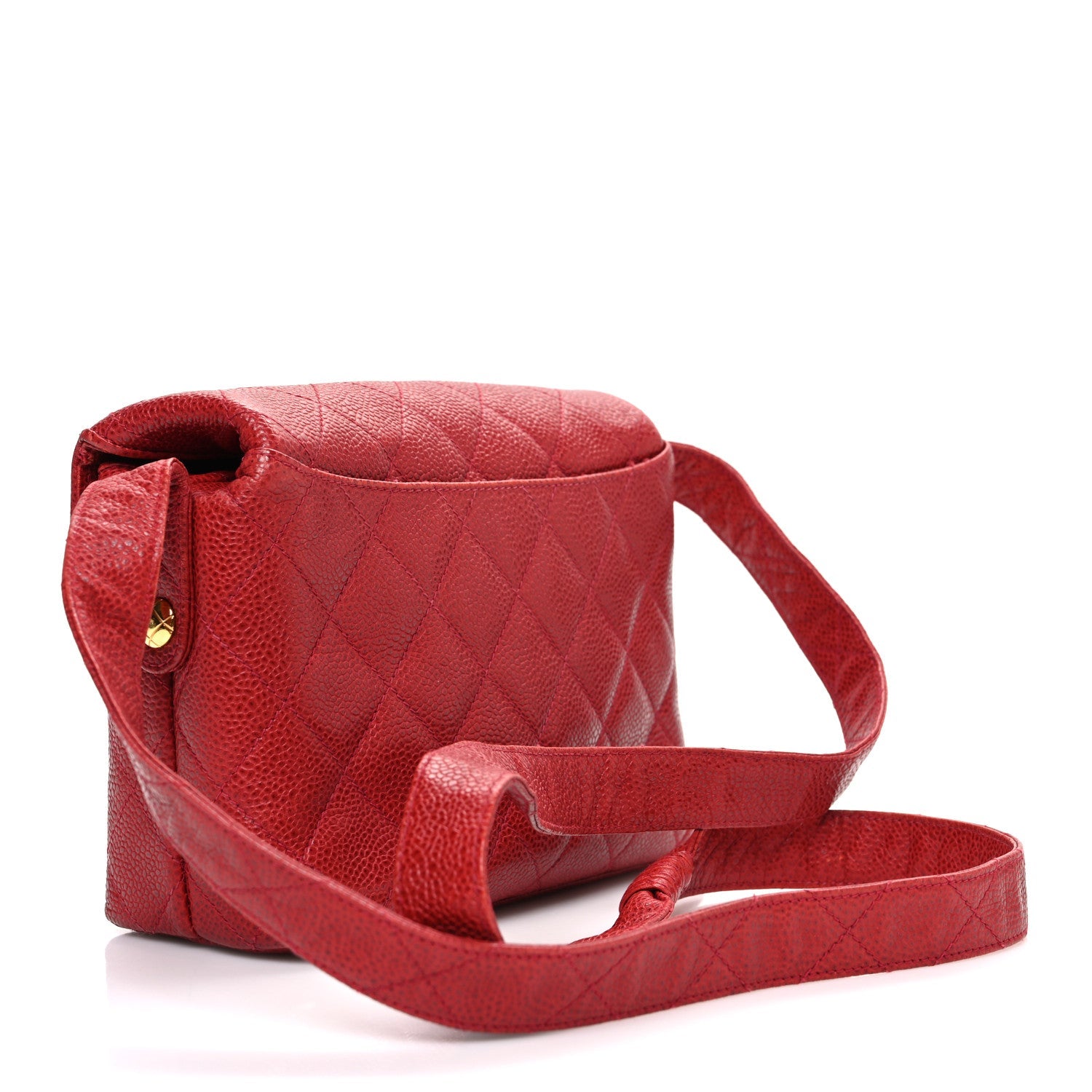 Caviar Quilted Shoulder Bag Red