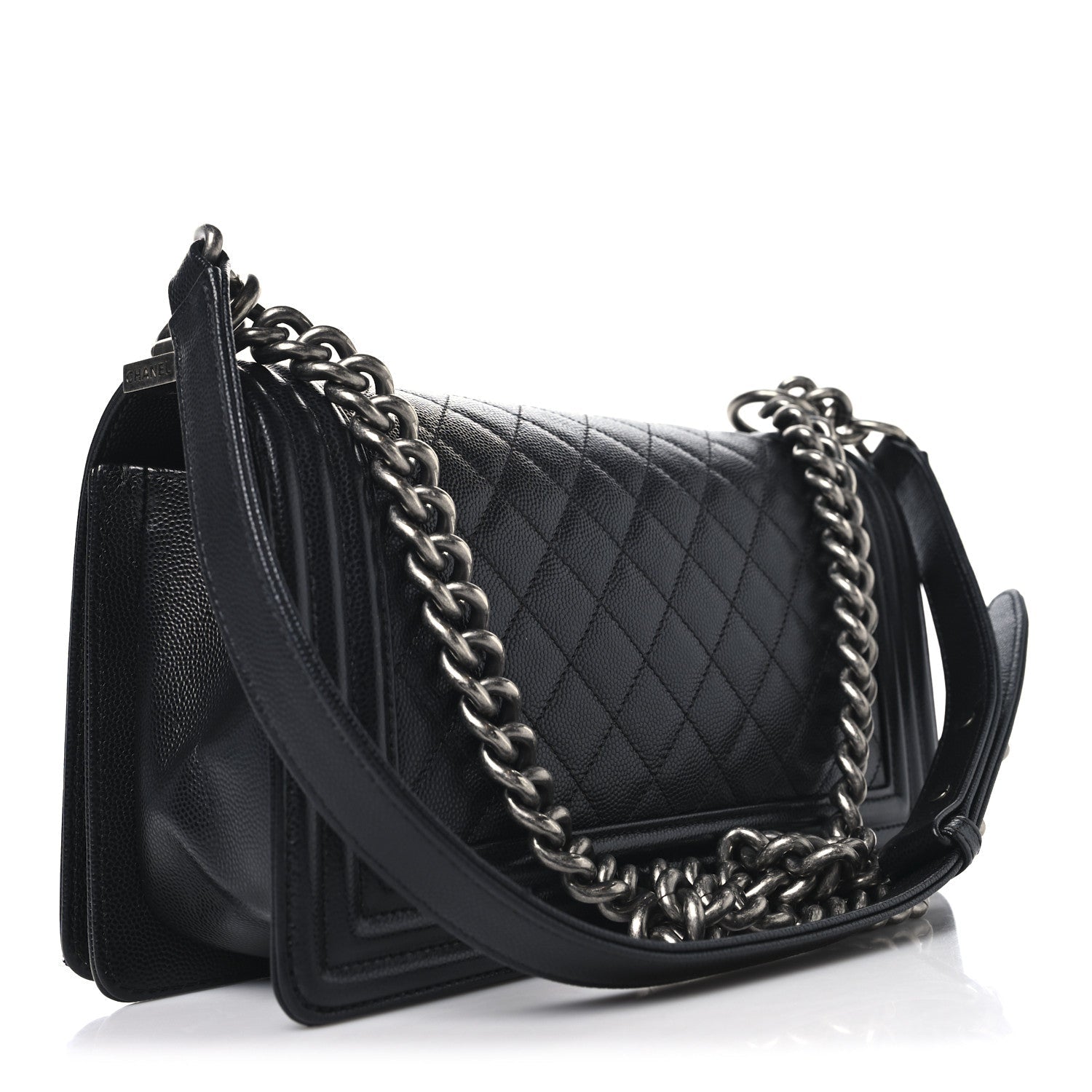 Caviar Quilted Medium Boy Flap Black