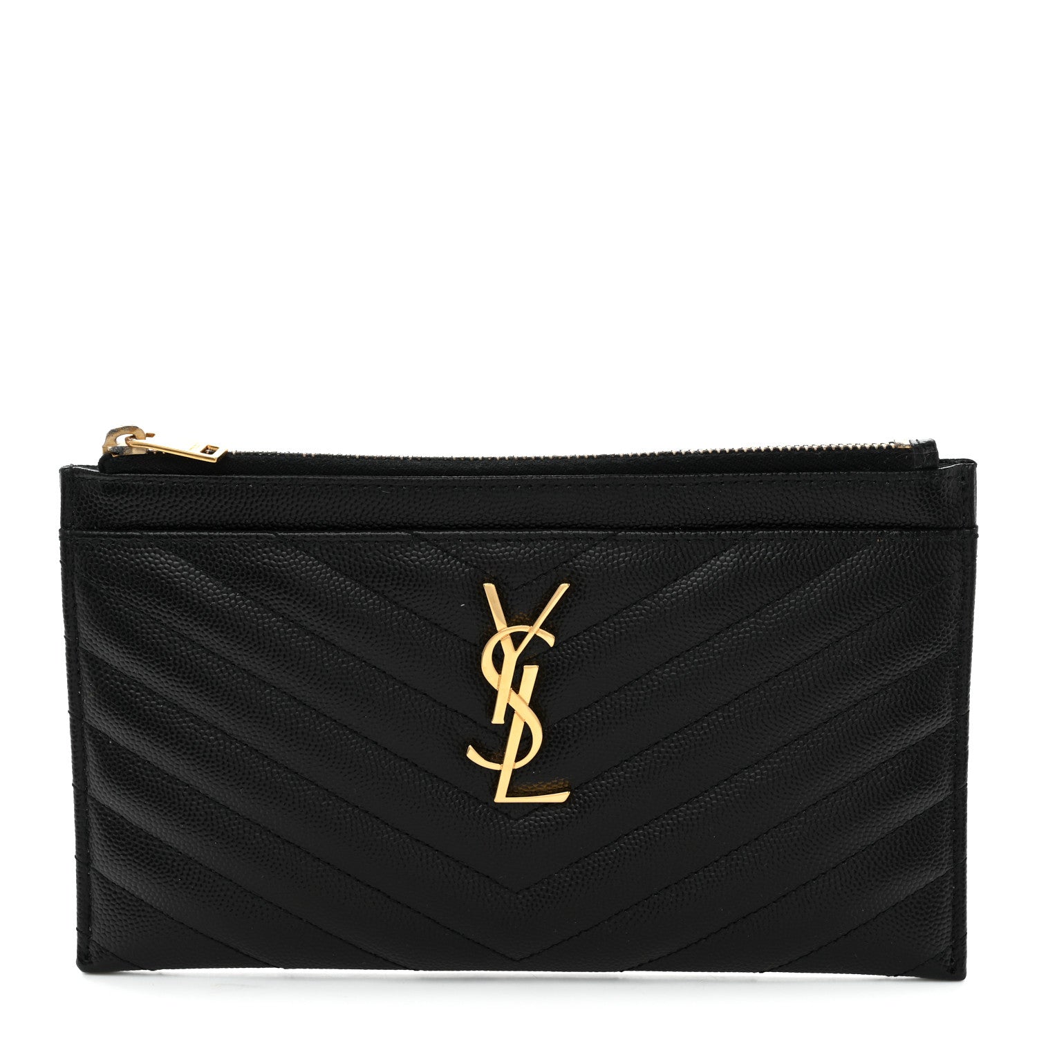 Grain De Poudre Chevron Monogram Bill Pouch Black