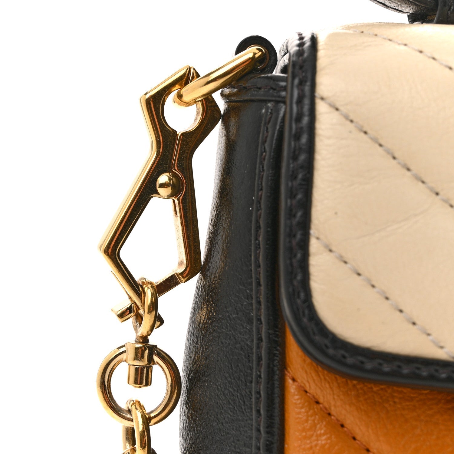 Azalea Calfskin Matelasse Diagonal Mini GG Marmont Top Handle Shoulder Bag Cognac Mystic White Black