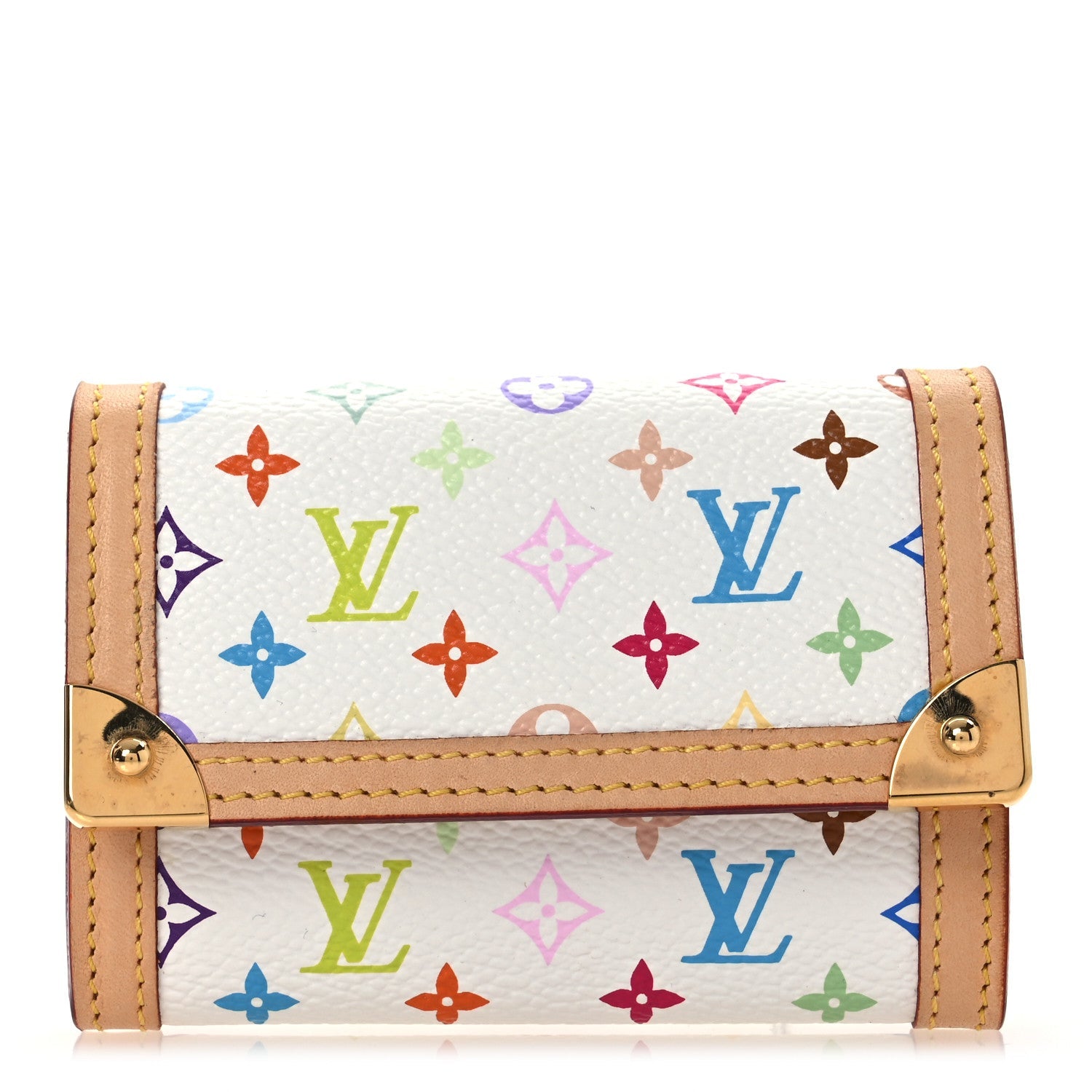 Monogram Multicolor Porte-Monnaie Plat Coin Purse White