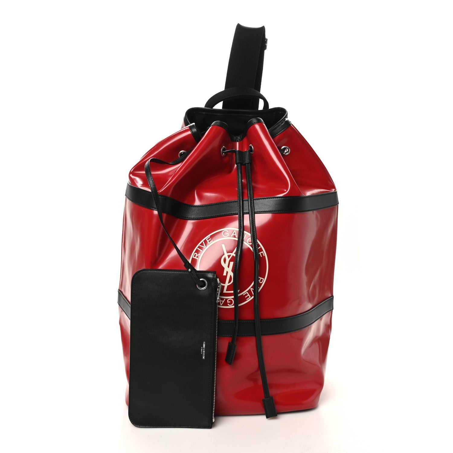 PVC Calfskin Rive Gauche Sling Bag Wax Red