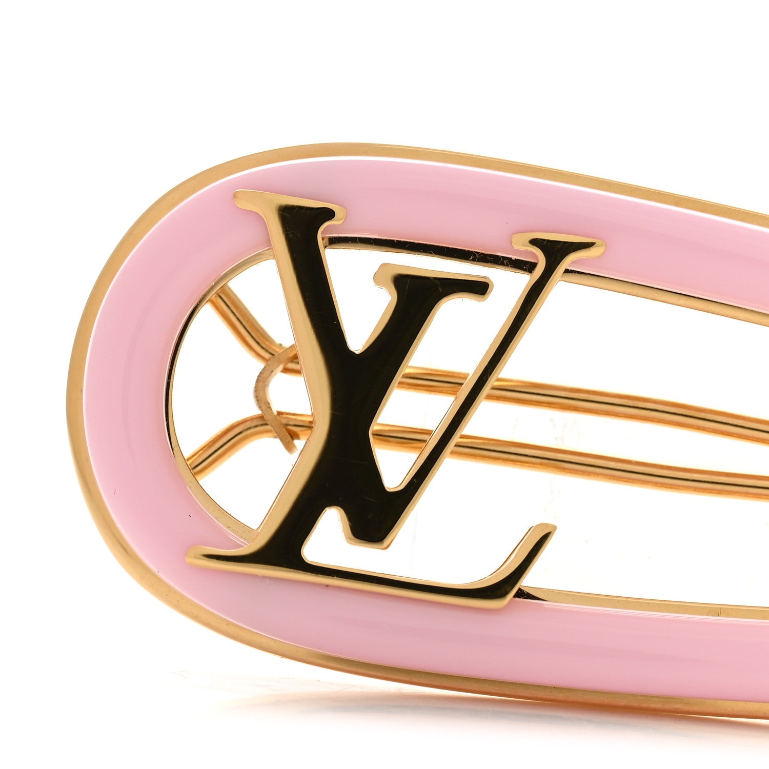 Monogram Metal Resin My LV Chain Hair Clip Pink