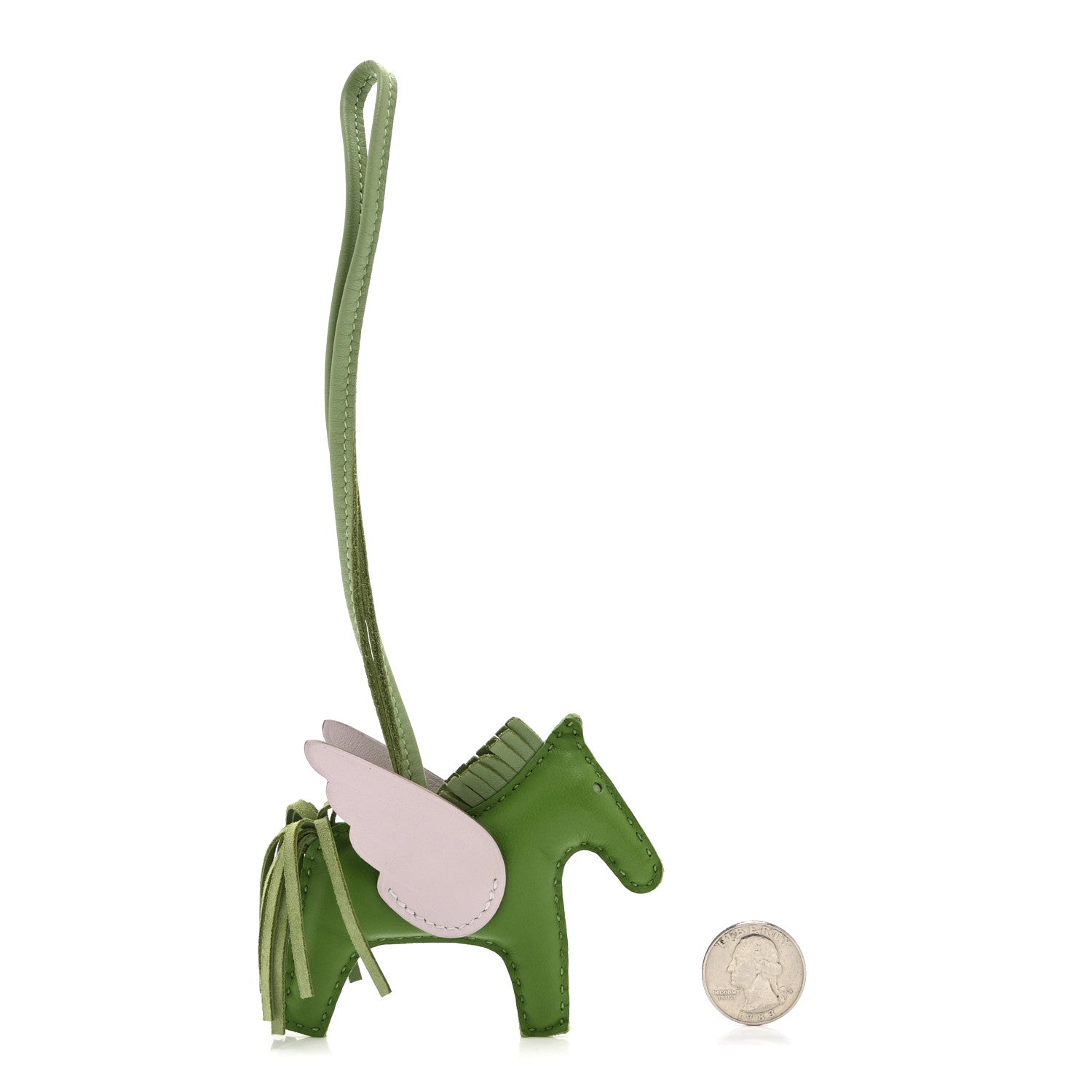 Milo Lambskin Grigri Rodeo Pegase Horse Bag Charm PM Vert Yucca Vert Criquet Mauve Pale
