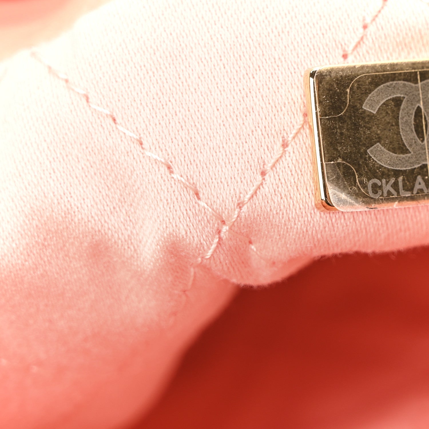 Shiny Calfskin Quilted Chanel 22 Light Orange